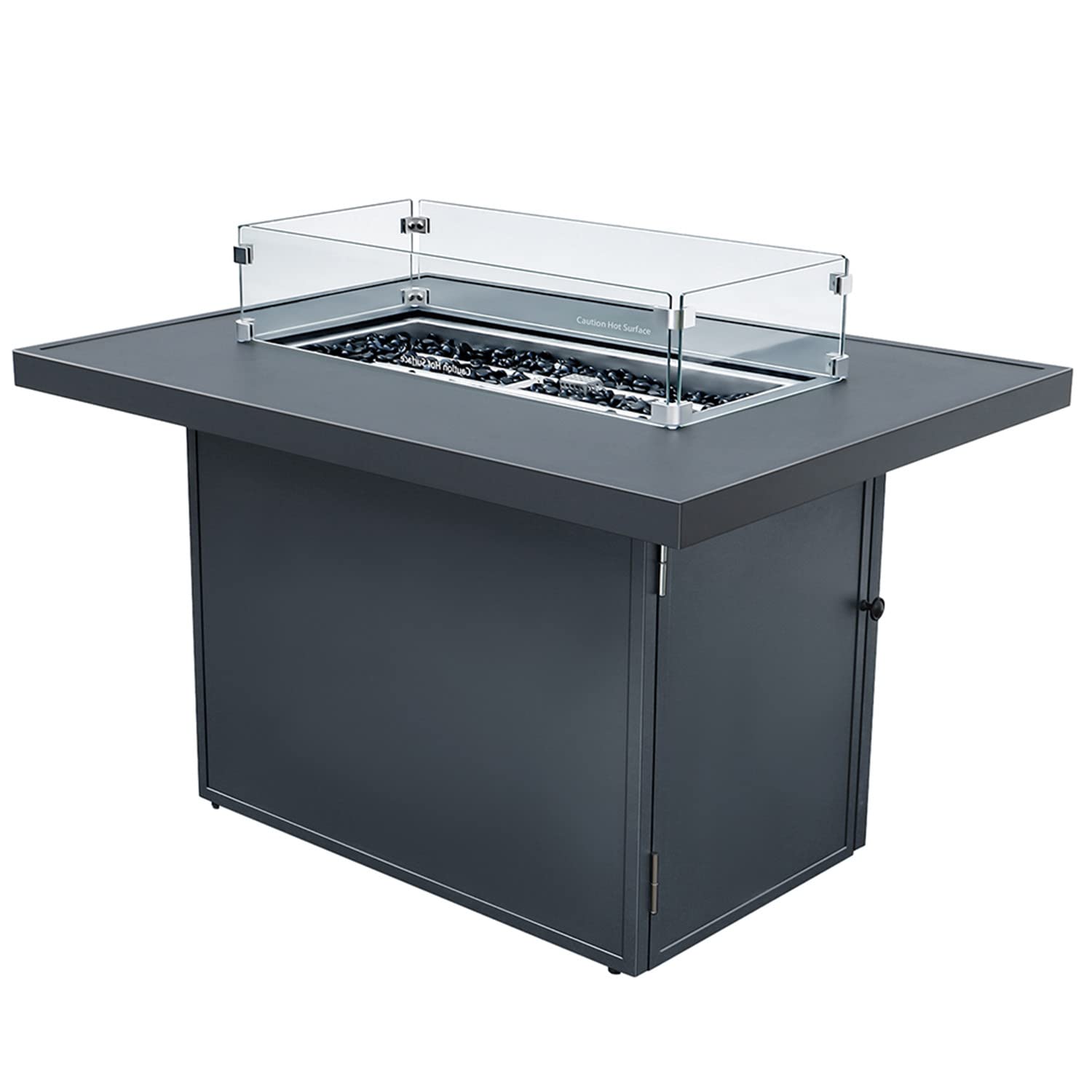 44'' Outdoor Propane Fire Pit Table - 55,000 BTU Aluminum Alloy Fire Pit with Glass Wind Guard for Patio, Backyard & Garden - CSA Certified Outdoor Heating Solution for Cool Nights & Entertaining