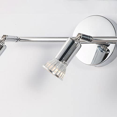 Adjustable 3-Way Track Spotlight Accent Lamp - Wall/Ceiling Mount Swivel Spot Light Fixture in Chrome Finish for Living Room, Bedroom & Vanity Mirror Lighting | Perfect for Home Decor, Reading Nook & Makeup Area