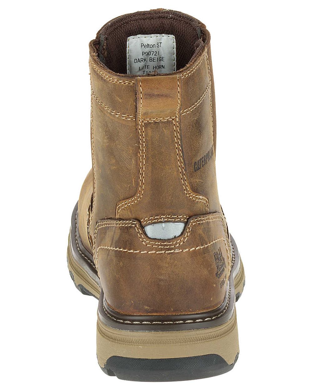 Caterpillar Pelton S1P Steel Toe Safety Work Boots for Men - OSHA Approved, Slip Resistant, Electrical Hazard Protection - Ideal for Construction, Warehouse & Industrial Work