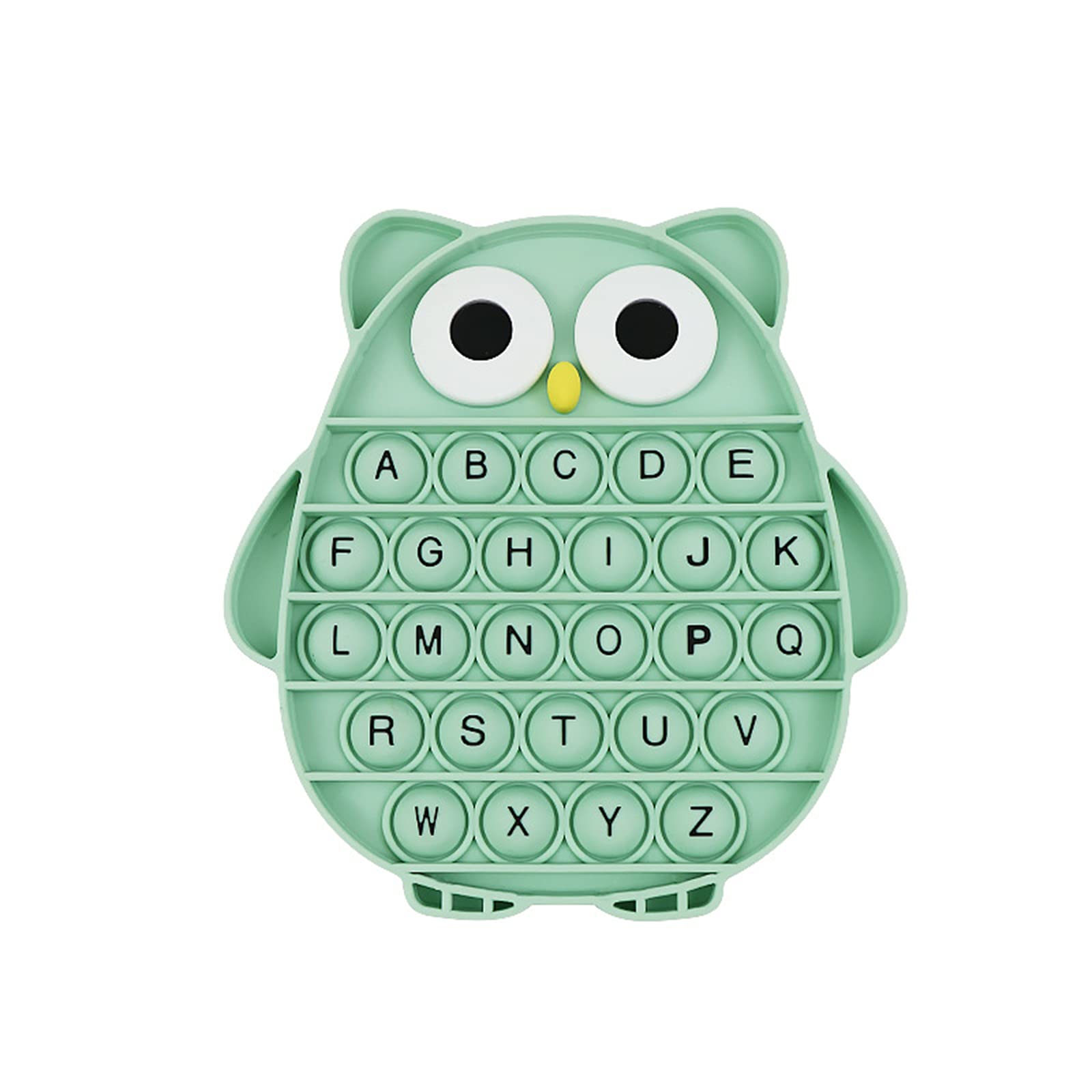 Passec Pop Bubble Fidget Sensory Toys - Owl Alphabet Letters Squeeze Stress Relief Toys for Kids & Adults | Fun Anxiety Relief Tools, Classroom & Office Desk Toys, Great Gift for Boys and Girls