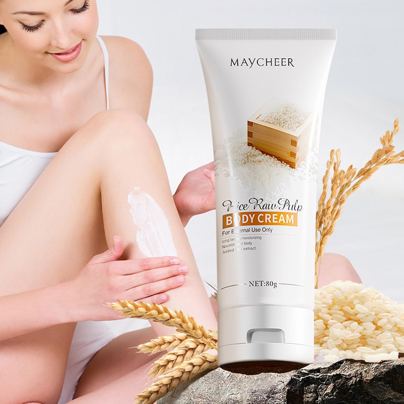 Rice Essence Body Cream for Extra-Dry Skin - Fast Absorbing, Non-Greasy Moisturizer with Silky Smooth Finish - Skin Repair & Protection Lotion for Women & Men - Firming Body Care - 8.47 oz (3 Pack) - Perfect for Daily Hydration & Post-Shower Skin Nourishment