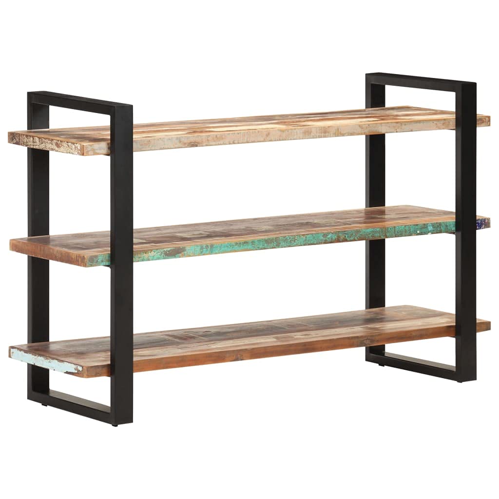 Industrial Console Table - Reclaimed Wood Storage Shelf with 3 Shelves, Kitchen Buffet Sideboard Cabinet & Dining Room Cupboard - Multifunctional Plant Stand for Living Room, Entryway & Home Decor