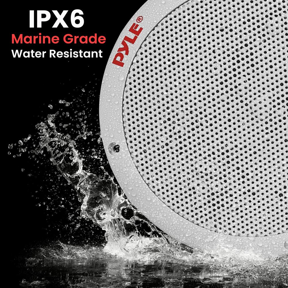 6.5 Inch Marine Component Speakers - Waterproof Boat Audio System for Outdoor & Marine Use - Perfect for Boats, ATVs, and RVs
