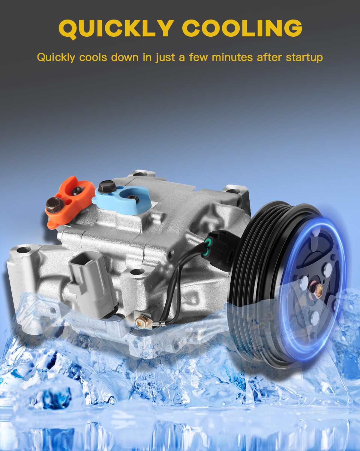 INEEDUP AC Compressor Pump Replacement for 2000-2005 Toyota Echo 1.5L - High Performance Auto Air Conditioning Compressor for Smooth Cooling | Perfect for Summer Road Trips & Daily Commuting