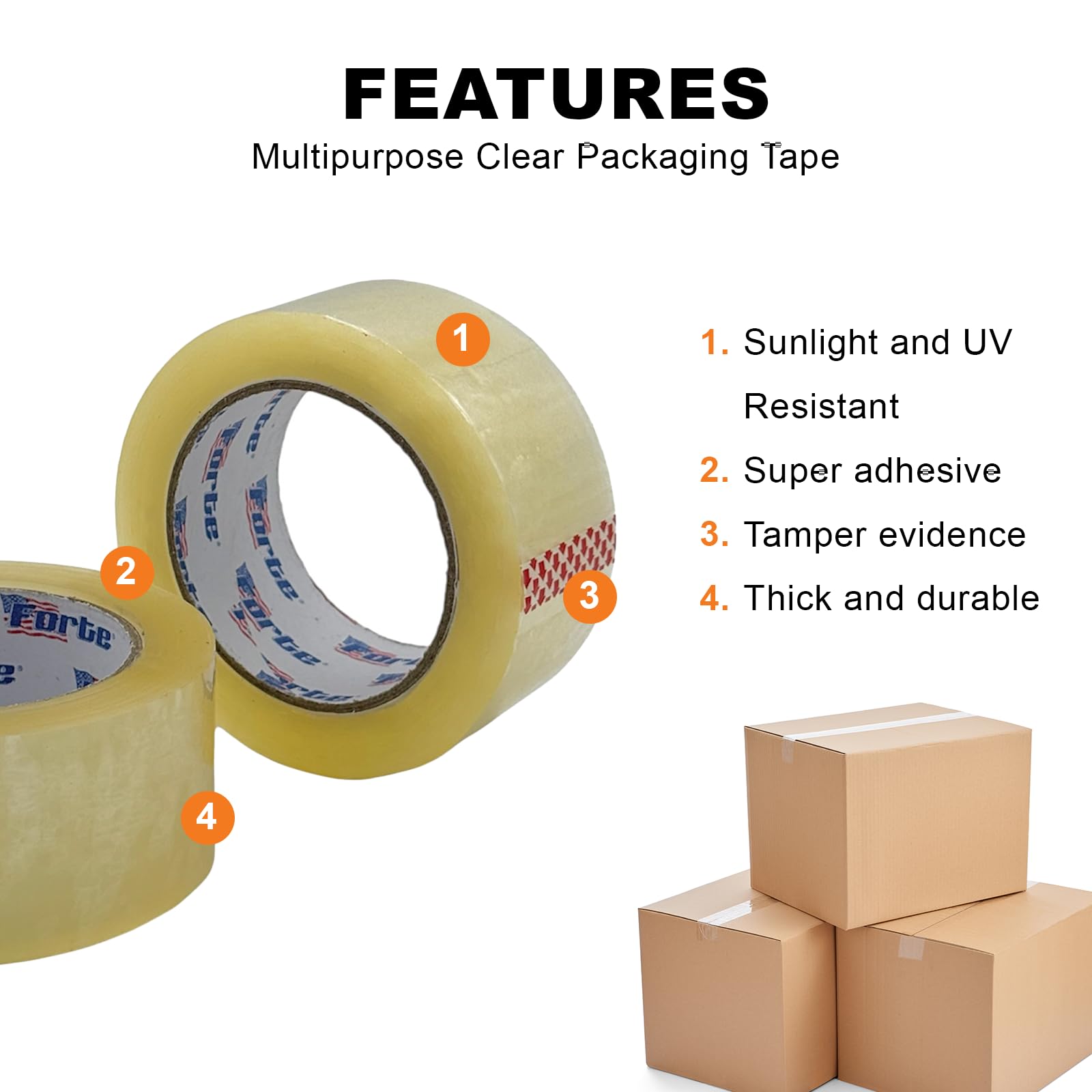 3” x 110 Yds Clear Packing Tape - 2Mil Acrylic Carton Sealing Tape for Shipping Boxes, Heavy Duty Adhesive Industrial Packaging Tape (24 Rolls) - Perfect for Business Shipping, Warehouse & Ecommerce Packaging