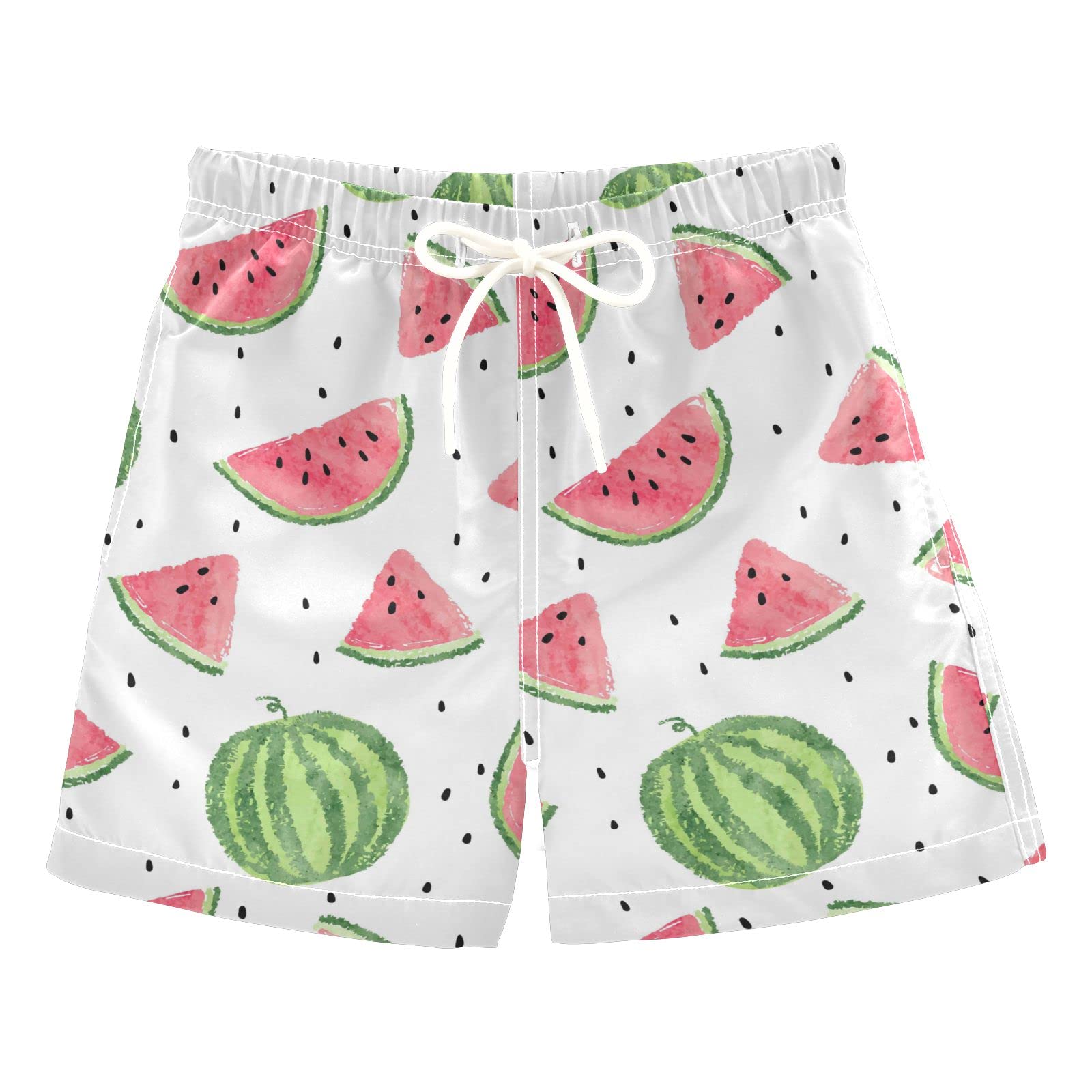 **Boys' Watermelon Seed Print Swim Trunks - Toddler & Kids Bathing Suits for Beach, Pool & Summer Fun (2T-12 Years)**