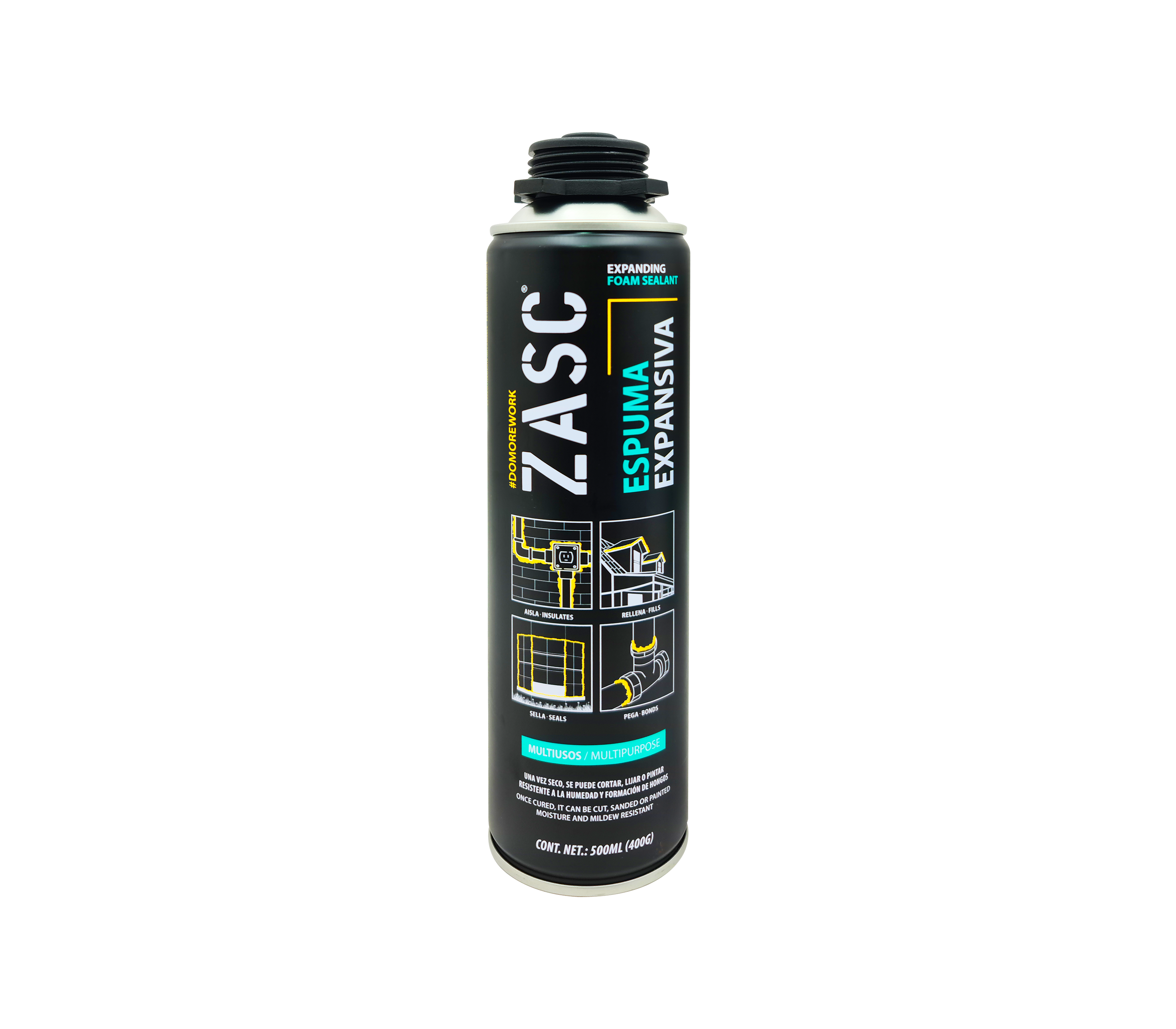 Expanding Foam Spray 500ML - High-Quality Polyurethane Foam Sealant for Gaps & Cracks - Ideal for Home Insulation, DIY Projects & Construction Use
