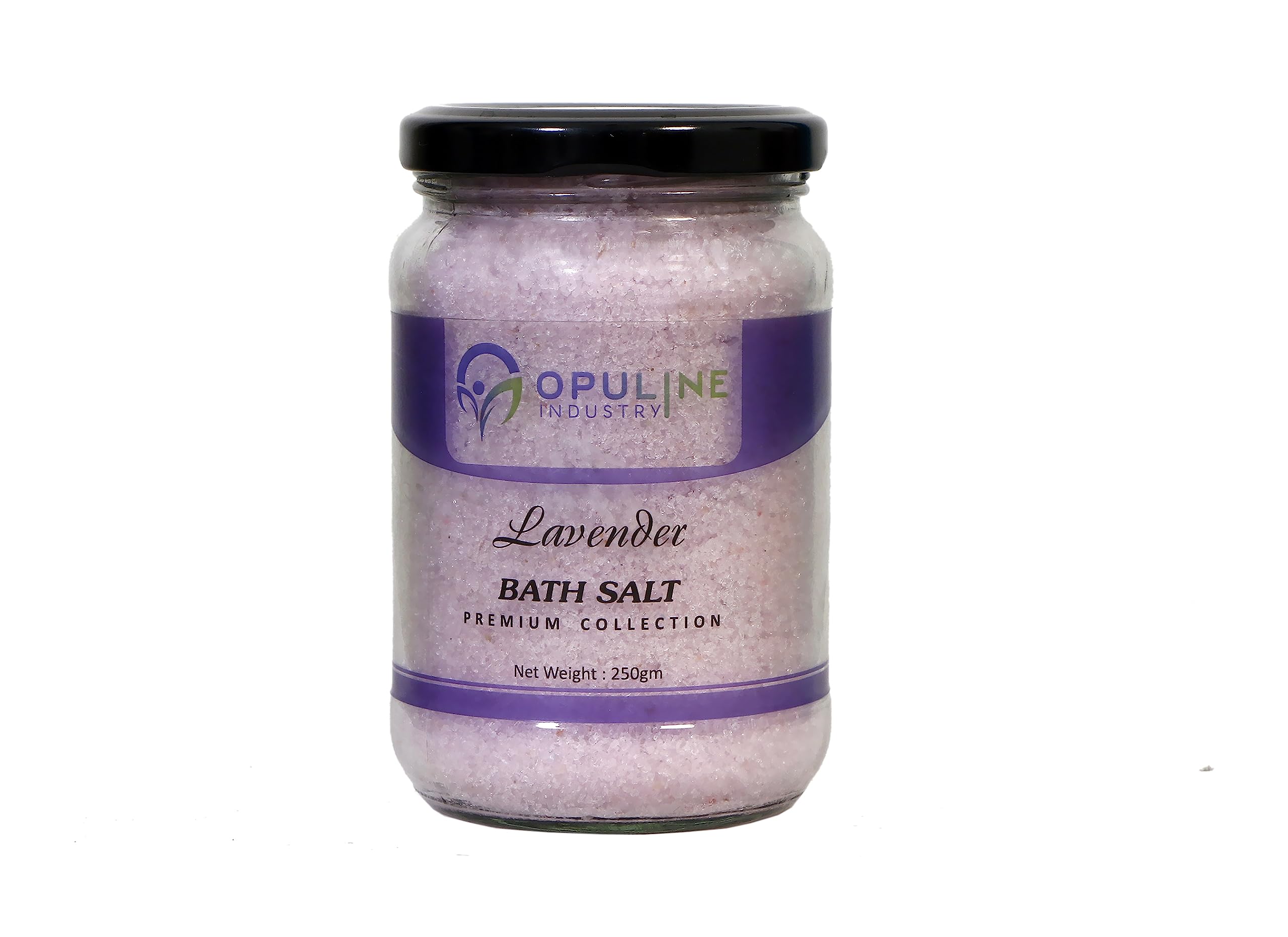 OPULINE INDUSTRY Lavender Bath Salt for Muscle Pain Relief & Relaxation | 100% Pure Epsom Salt, Himalayan Pink Salt & Essential Oils | 250g | Perfect for Stress Relief, Spa Nights & Post-Workout Recovery