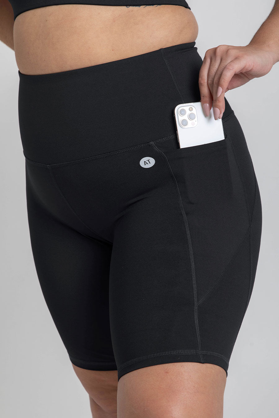 Men's Training Pocket Bike Shorts - Black - Comfortable & Breathable for Cycling, Running & Workouts