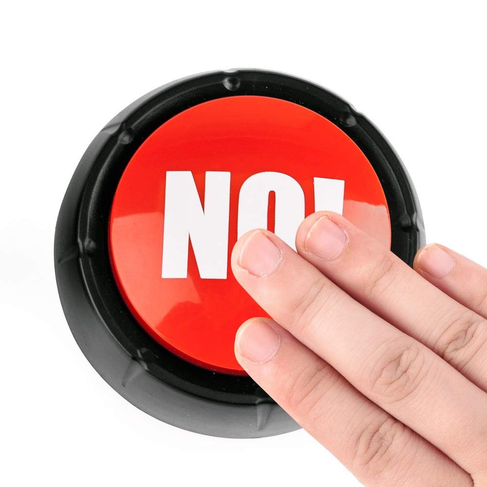 NO Button Desktop Sound Toy - Fun Stress Reliever & Party Game for All Ages | Great Gift for Holidays, Board Games & Office Stress Relief