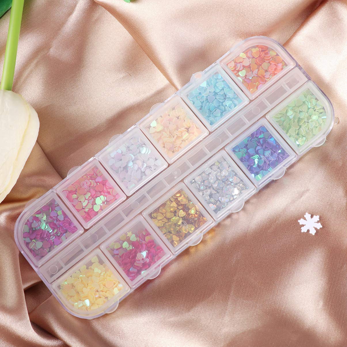 Exceart 1 Box Shimmer Nail Stickers - Sparkle Nail Art Decorations with Pearls & Sequins for Women | DIY Nail Polish Accessories & Phone Case Stickers | Perfect for Parties, Weddings & Special Occasions