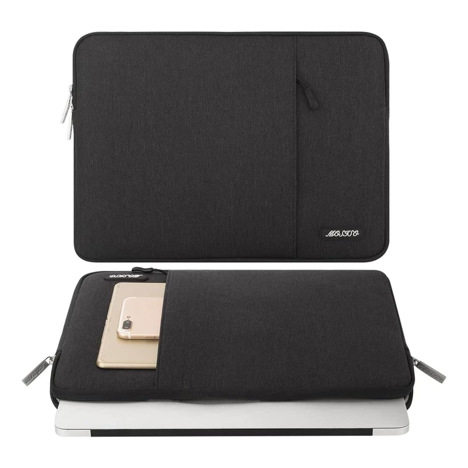 MOSISO 18.5 Inch Laptop Case - Vertical Sleeve Bag with Pocket, Compatible with ASUS, HP, Dell, Lenovo Gaming Laptops & Monitors, Durable Polyester Design, Black - Perfect for Travel, Office & School Use