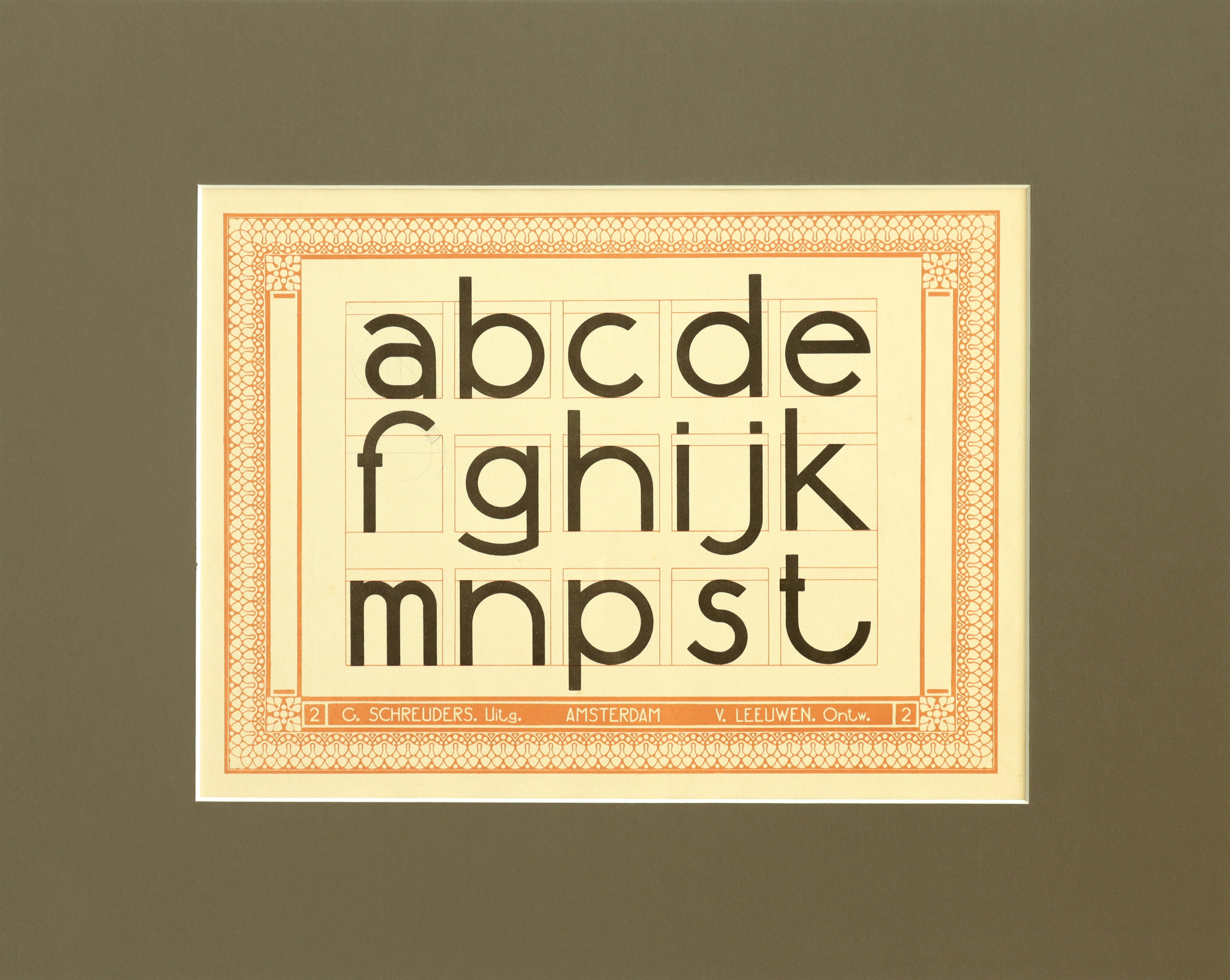 Vintage 1907 Dutch Letterpress Sheet with Mat - Antique Typography Art for Home Decor & Framing | Perfect for Wall Art, Scrapbooking & Historical Collections