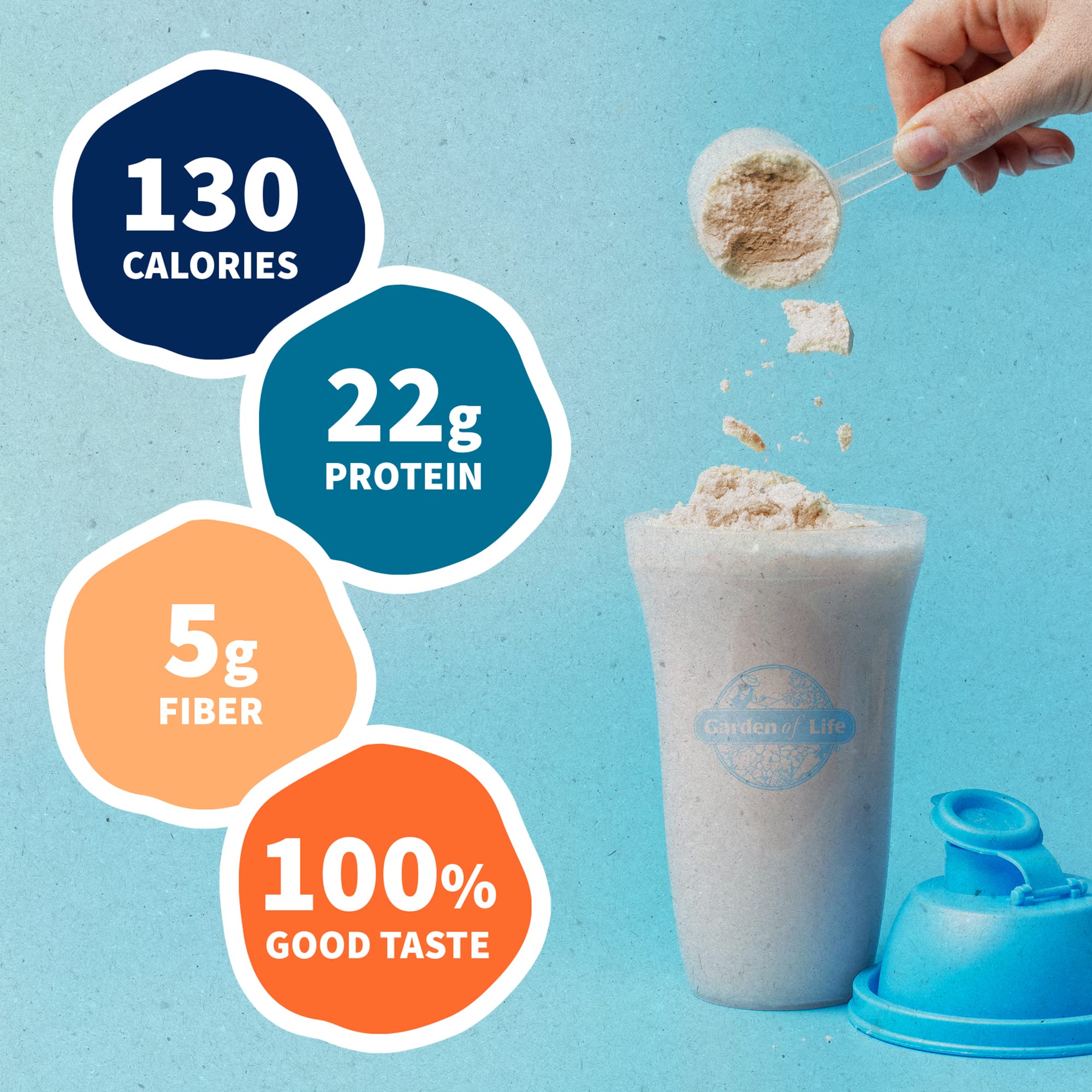 Organic Vegan Protein Powder - Vanilla Flavor, 22g Plant-Based Protein with BCAAs, Probiotics & Digestive Enzymes | Gluten & Lactose Free, 1.5 LB | Garden of Life Protein Powder for Post-Workout Recovery, Muscle Building & Healthy Digestion