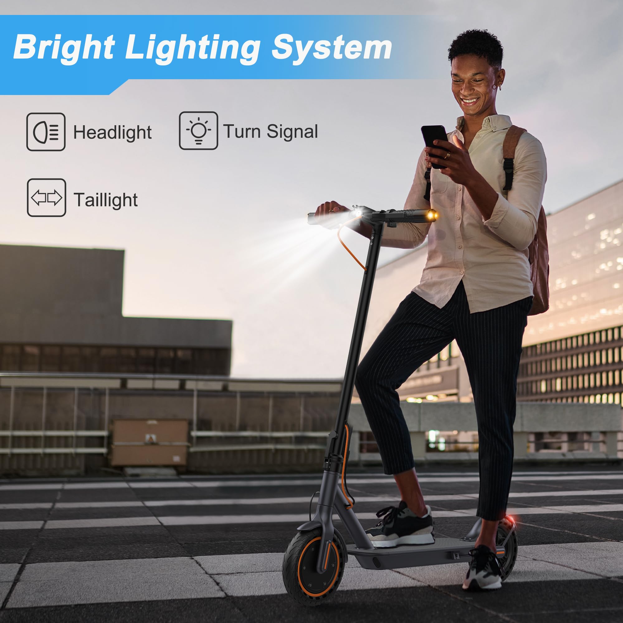 VOLPAM Electric Scooter for Adults - 350W-500W Powerful Motor, 21 Miles Long Range, 19-21 MPH Top Speed, 8.5
