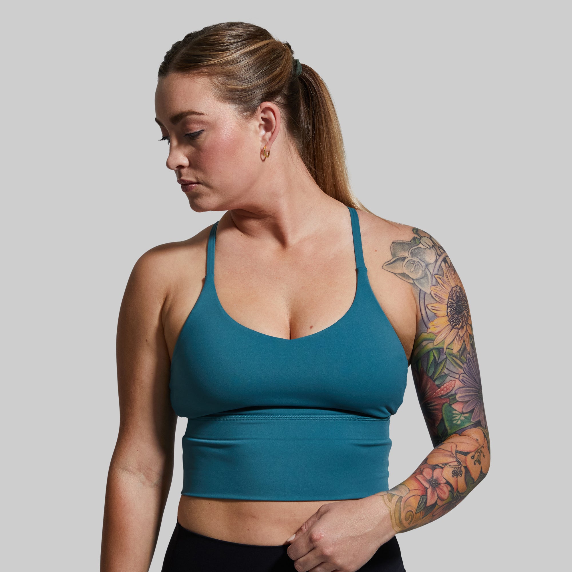 Om The Day Sports Bra 2.0 - High Impact Workout Bra for Women, Breathable & Supportive Yoga Top (Aquastone Blue) | Perfect for Running, Gym & Yoga Classes
