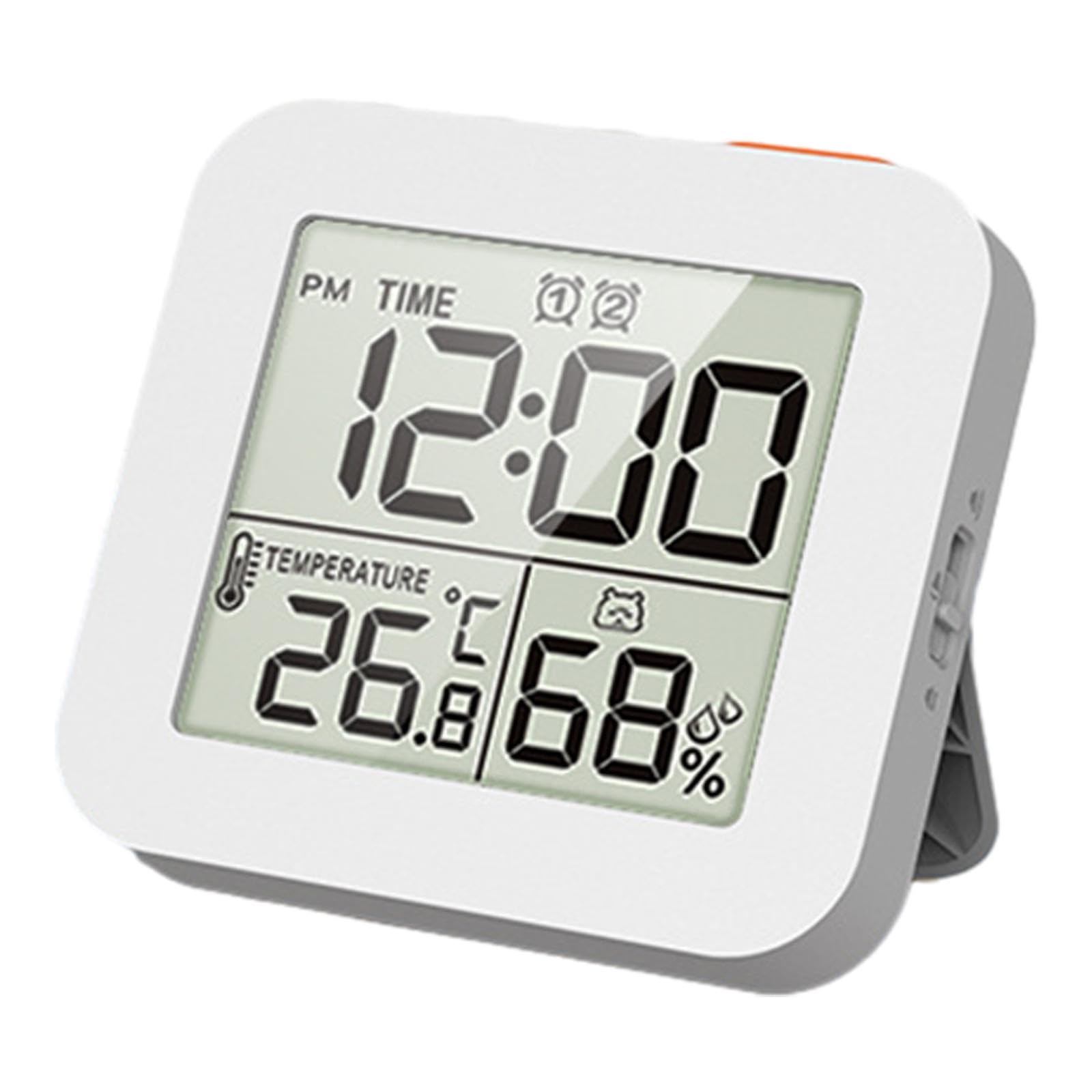 Waterproof Digital Timer Shower Clock with Alarm - Large Display Bathroom & Kitchen Wall Clock for Home, Gym, Office - White (Perfect for Shower, Cooking, Workout & Time Management)