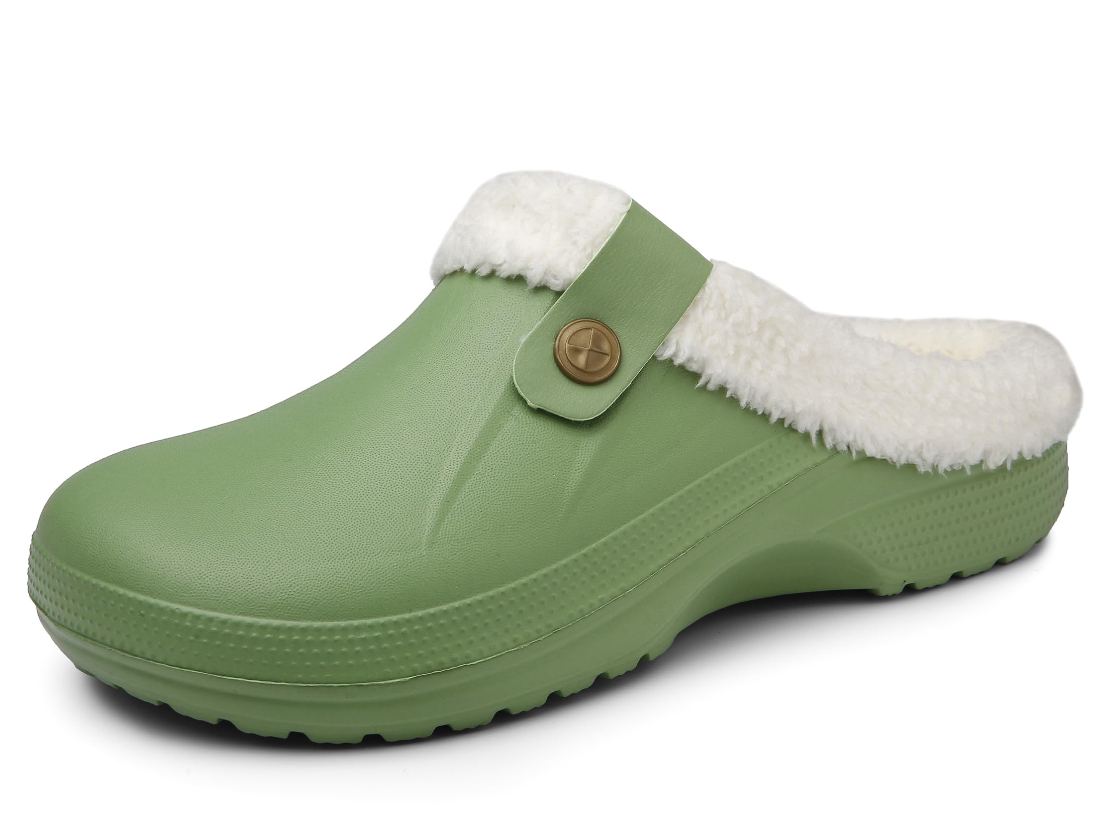 SMajong Men's & Women's Fur-Lined Waterproof Clogs - Winter Warm Plush Indoor/Outdoor Slippers for Home, Garden & Daily Use