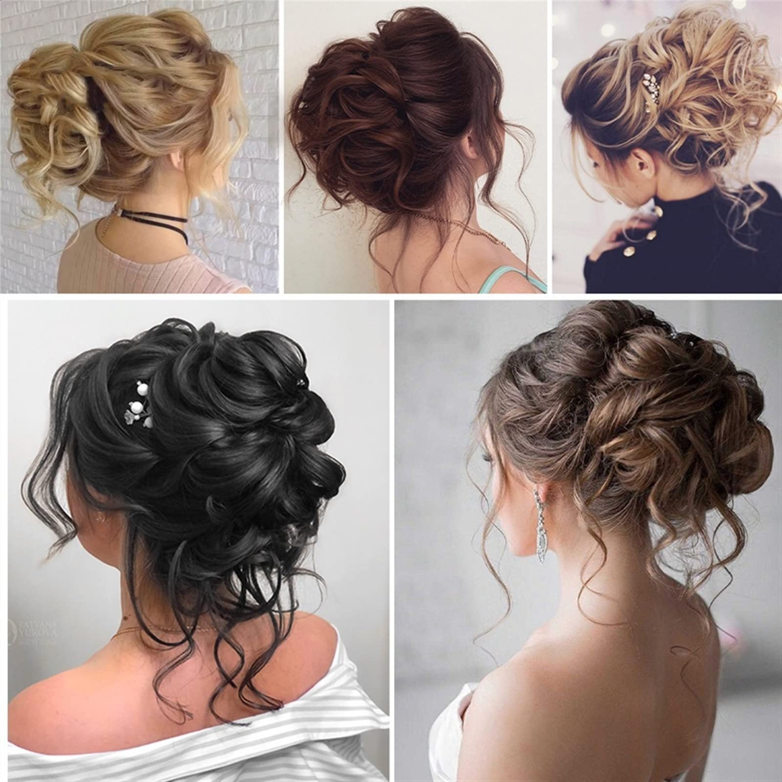 Clip in Claw Chignon Hair Piece - Long Wavy Tousled Updo Ponytail Extension with Elastic Bands - Messy Bun Scrunchle for Women - Perfect for Parties, Weddings & Everyday Styling (Choose Your Color)