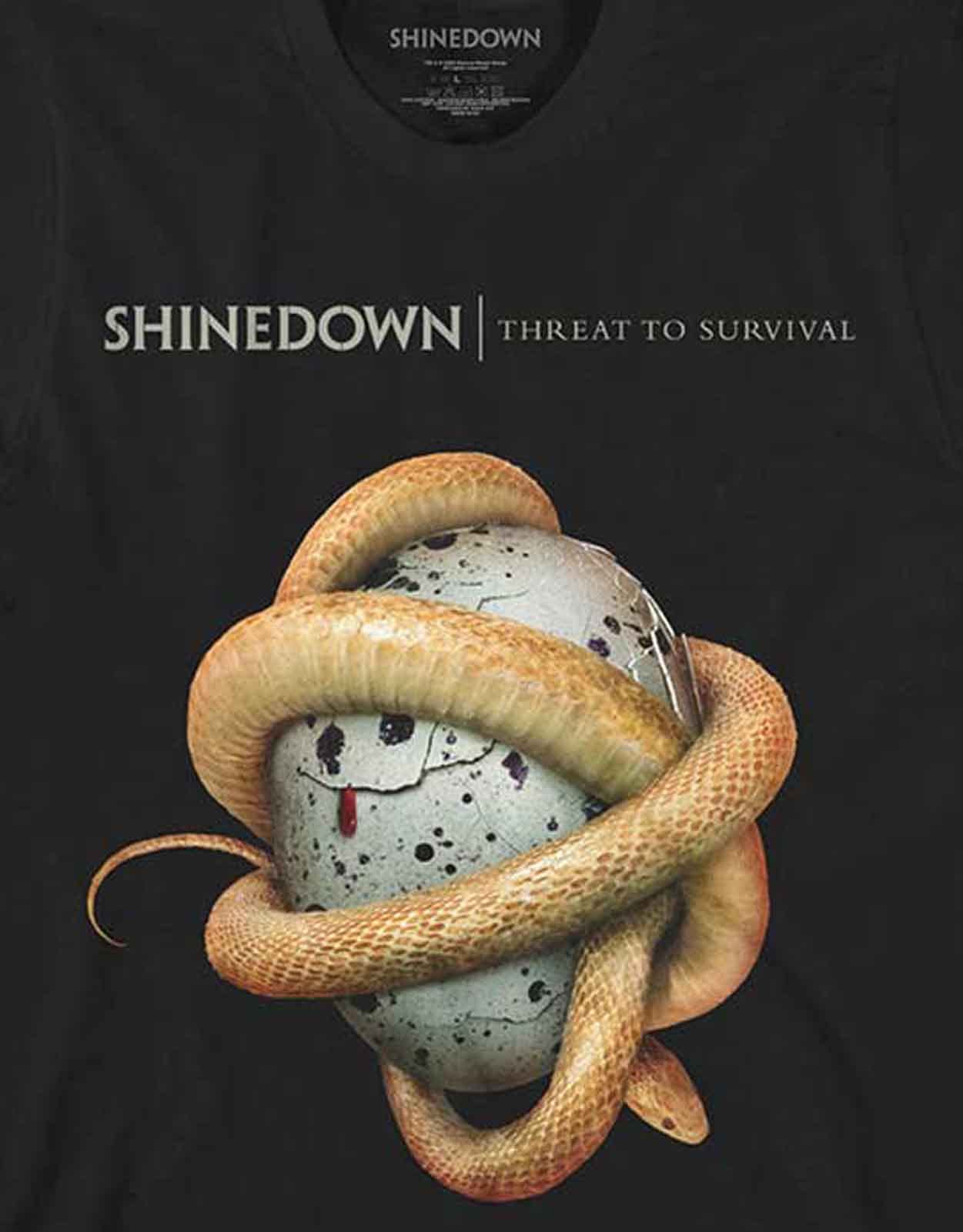 Official Shinedown Band Logo T-Shirt for Men - Black Clean Threat Graphic Tee | Rock Concert, Casual Wear & Fan Merchandise
