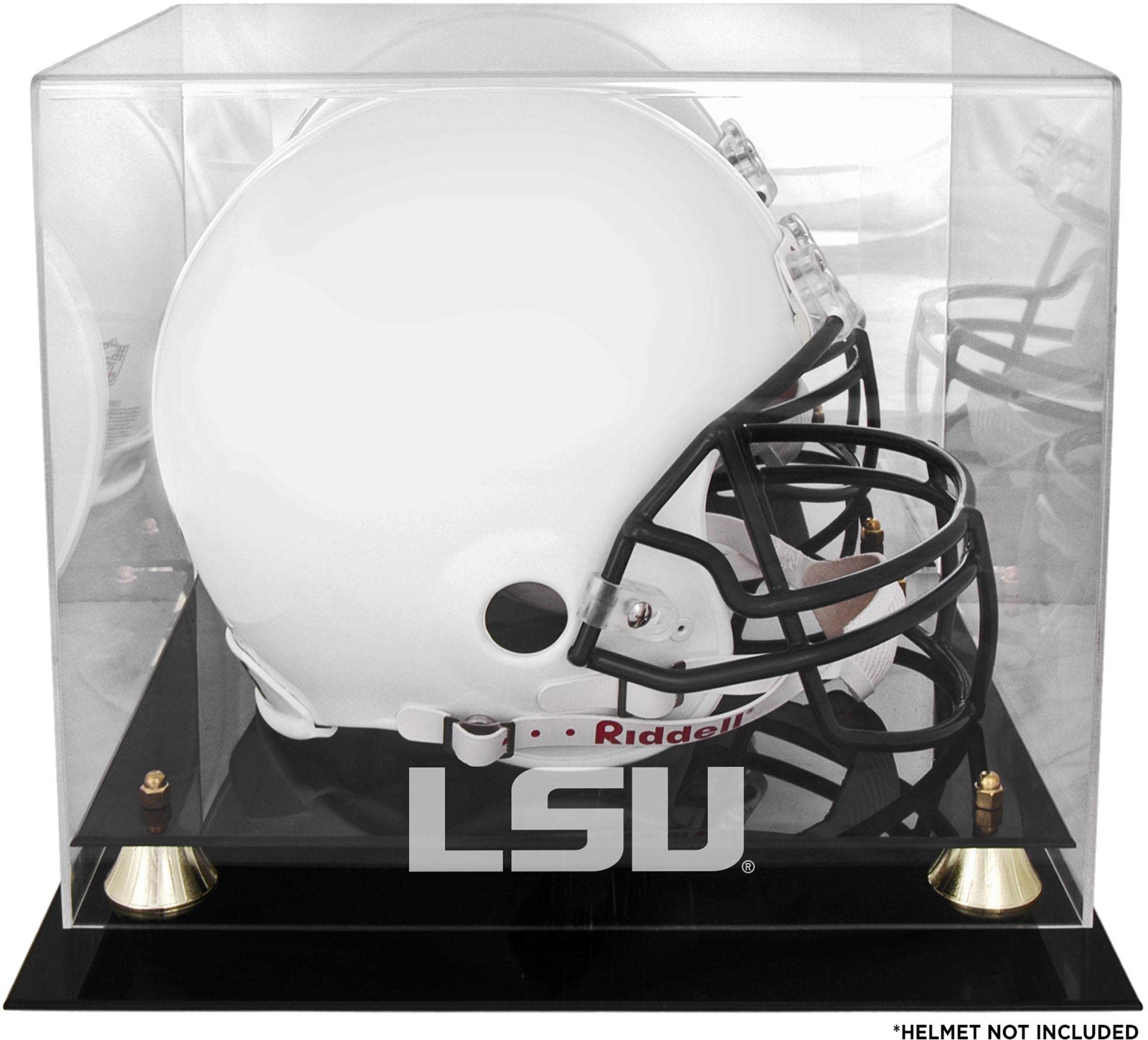 LSU Tigers Classic Logo Helmet Display Case with Mirror Back - Premium College Football Helmet Showcase for Collectors | Perfect for Home, Office, or Man Cave Decor