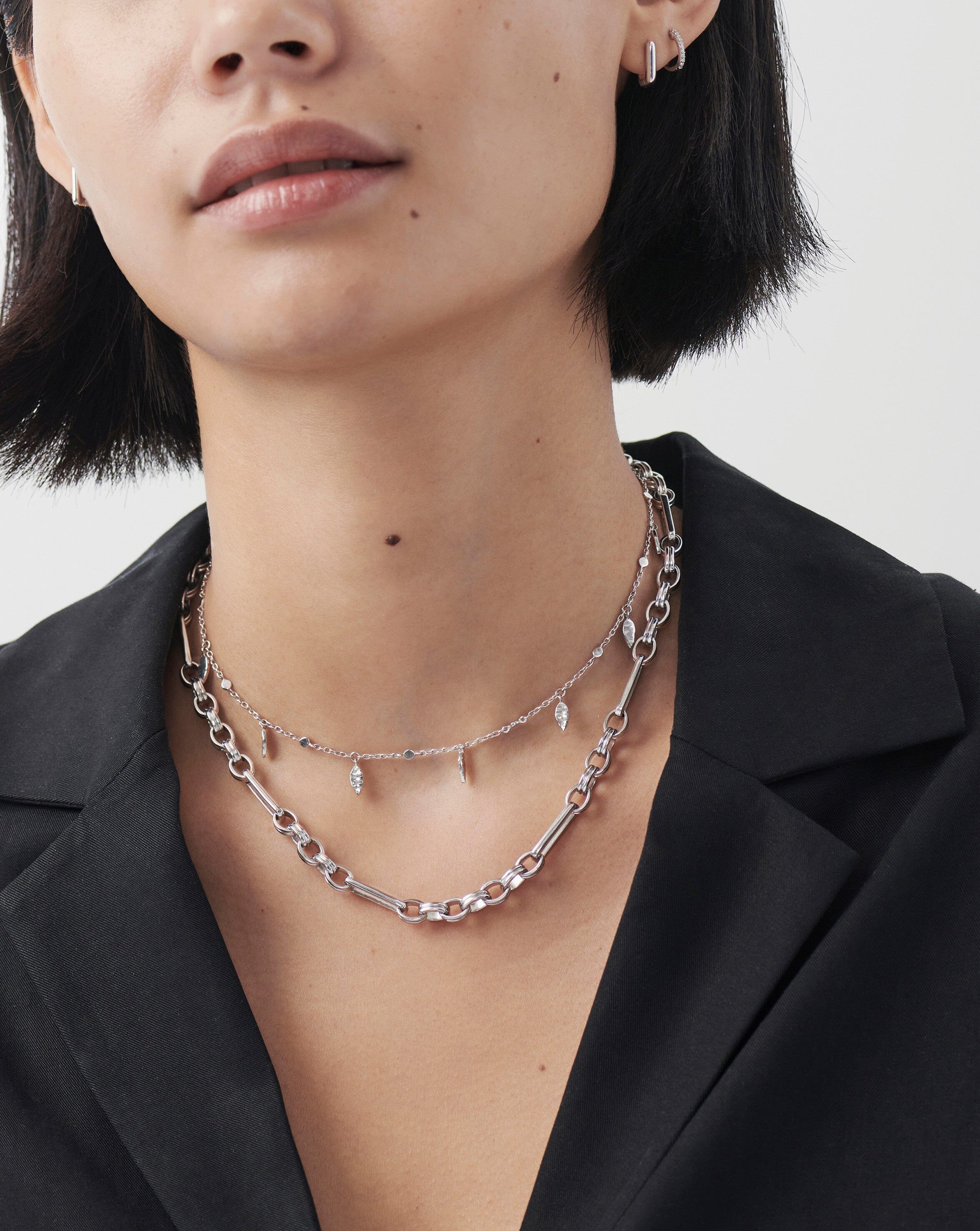 Axiom Silver Plated Chain Necklace for Women - Elegant Layering Necklace for Everyday Wear, Gift Giving & Special Occasions