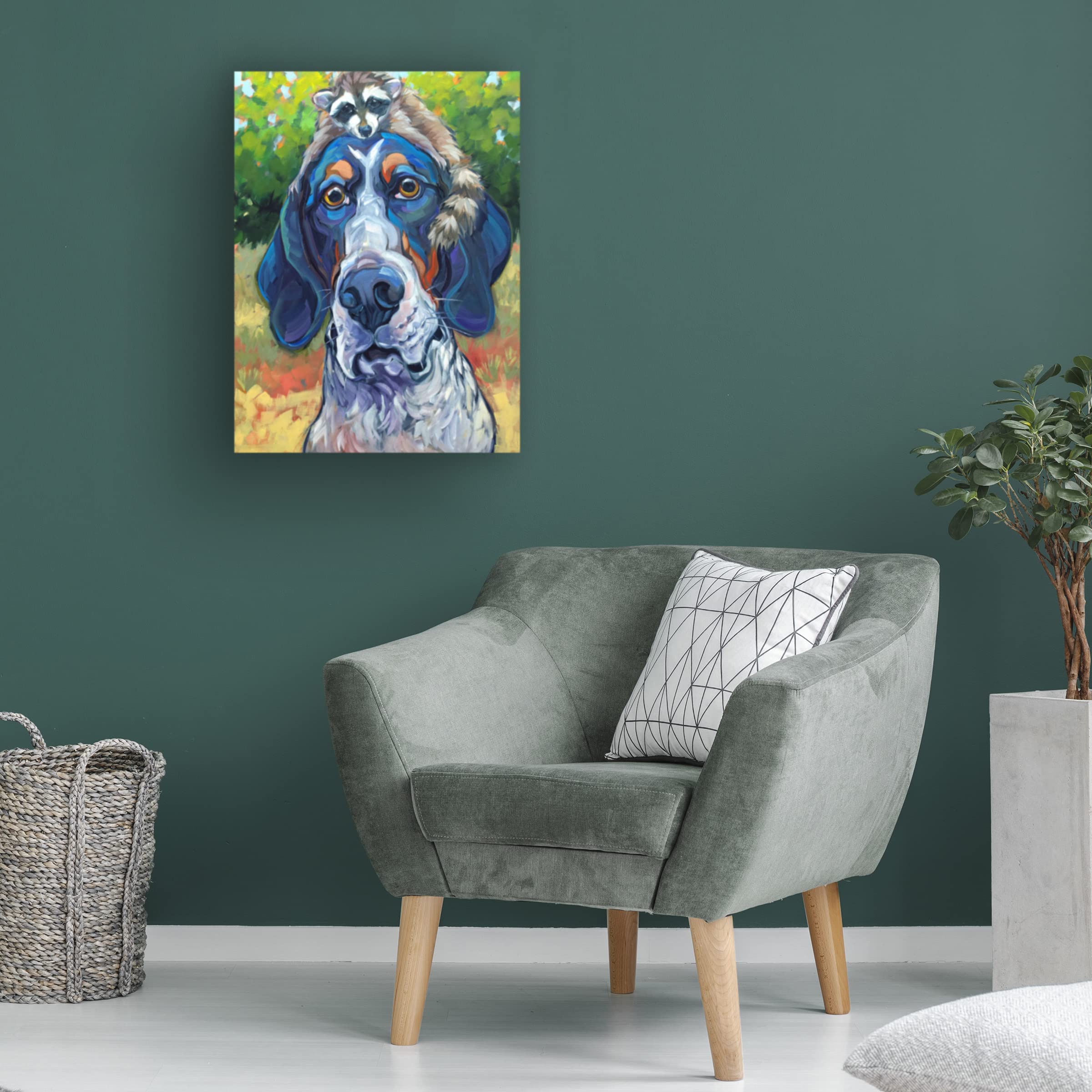 Trademark Fine Art 'Coonhound' Canvas Art by CR Townsend - Premium Dog Hunting Painting for Living Room, Office & Cabin Decor