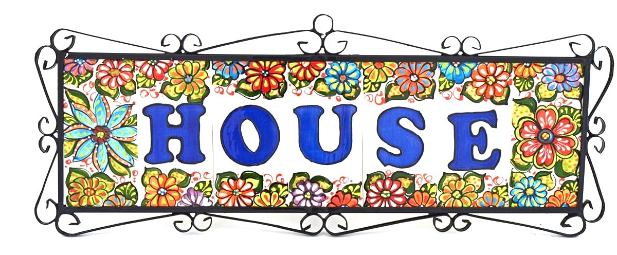 6 Inch Handpainted House Letter Tiles - Custom Address Numbers & Names for Home Signs - Durable Outdoor Garden Decor (Letter 