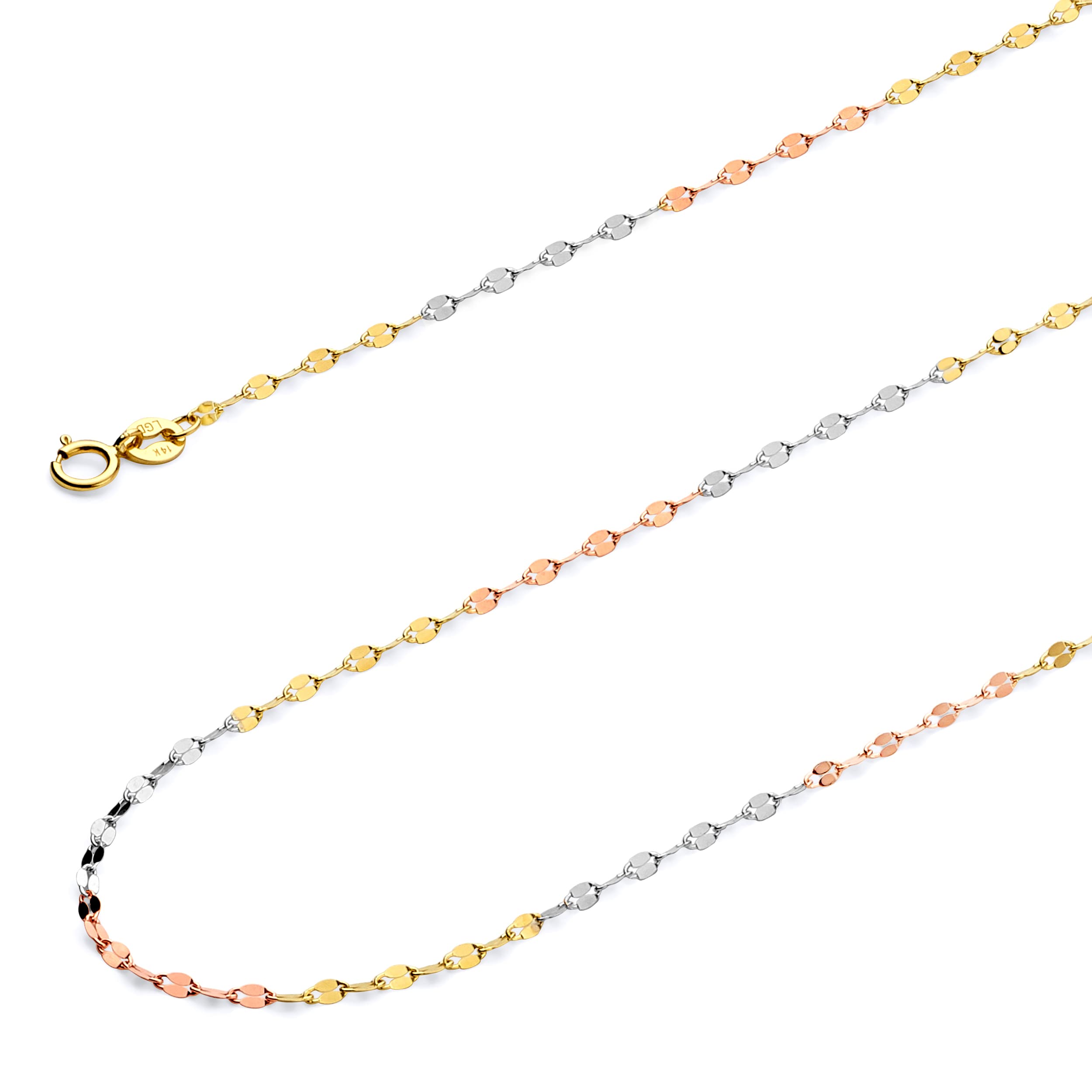 14K Solid Gold Mirror Chains for Women & Men - Elegant & Durable Jewelry - Perfect for Layering, Gifts & Everyday Wear - Wellingsale