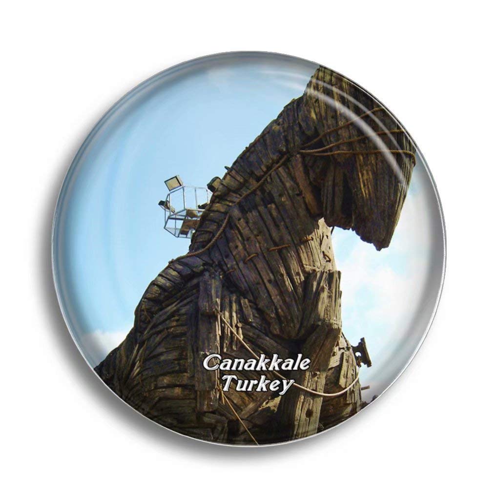 Turkey Canakkale Glass Fridge Magnets - Cute Crystal Refrigerator Magnets for Whiteboard, Office & Home Decor - Perfect Souvenir Gift for Travel Lovers & Collectors (Ideal for Kitchen, Office, Dorm Room & Gift Giving)