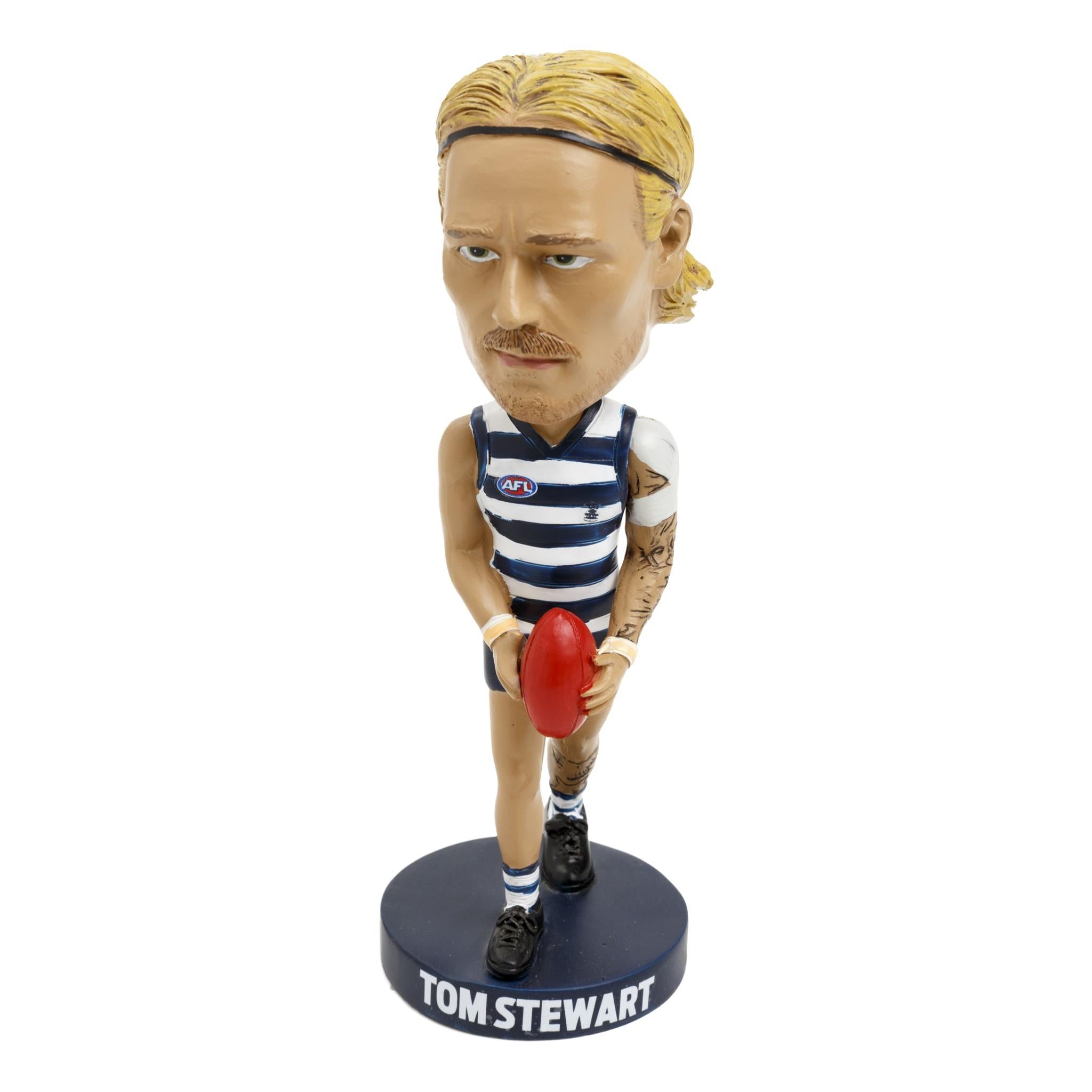 Official AFL Geelong Cats Tom Stewart Bobblehead - Collectible Football Player Figurine for AFL Fans & Sports Memorabilia Enthusiasts | Perfect for Home Decor, Office Display, and Gifts