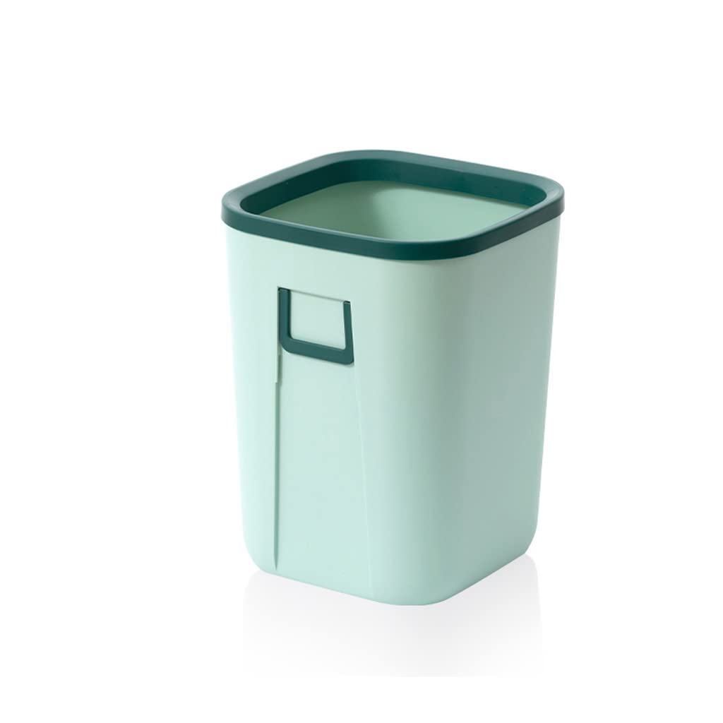 Nordic Style Square Trash Can with Lid - 12L Large Capacity Kitchen Bathroom Office Recycling Bin - Eco-Friendly Household Garbage Can for Home, Office & Commercial Spaces