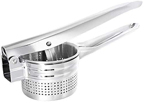 Premium Stainless Steel Potato Ricer & Masher - Heavy Duty Food Press for Vegetables, Fruits & Purees - Multi-Functional Kitchen Utensil (Gift Pack) - Perfect for Making Baby Food, Mashed Potatoes & Juicing
