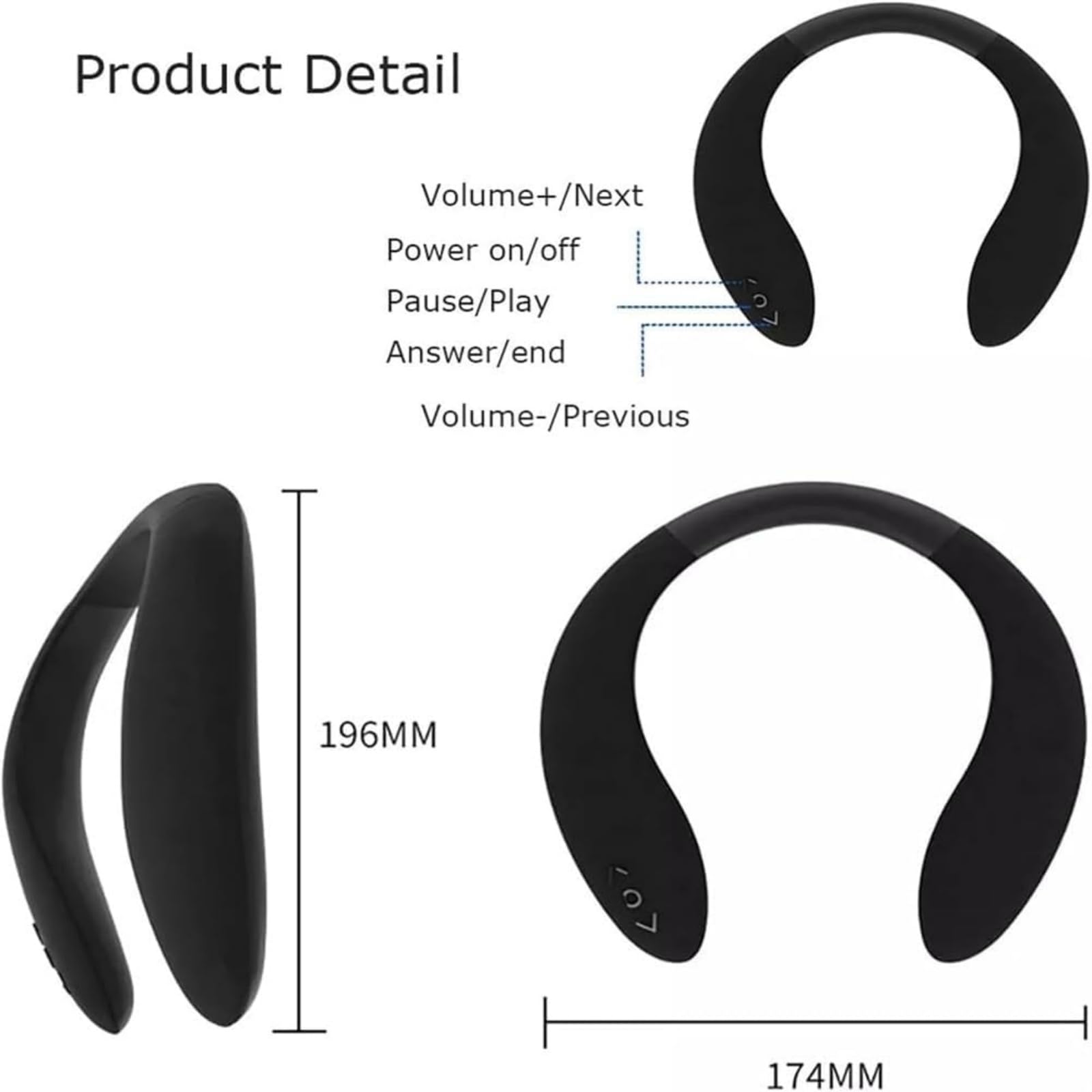 Nomodo Wireless Wearable Bluetooth Neck Speaker with Built-in Mic - Portable Hands-Free Speaker for Music, Calls & Audio - Perfect for Home, Office, Gym, Running, Travel & Outdoor Activities