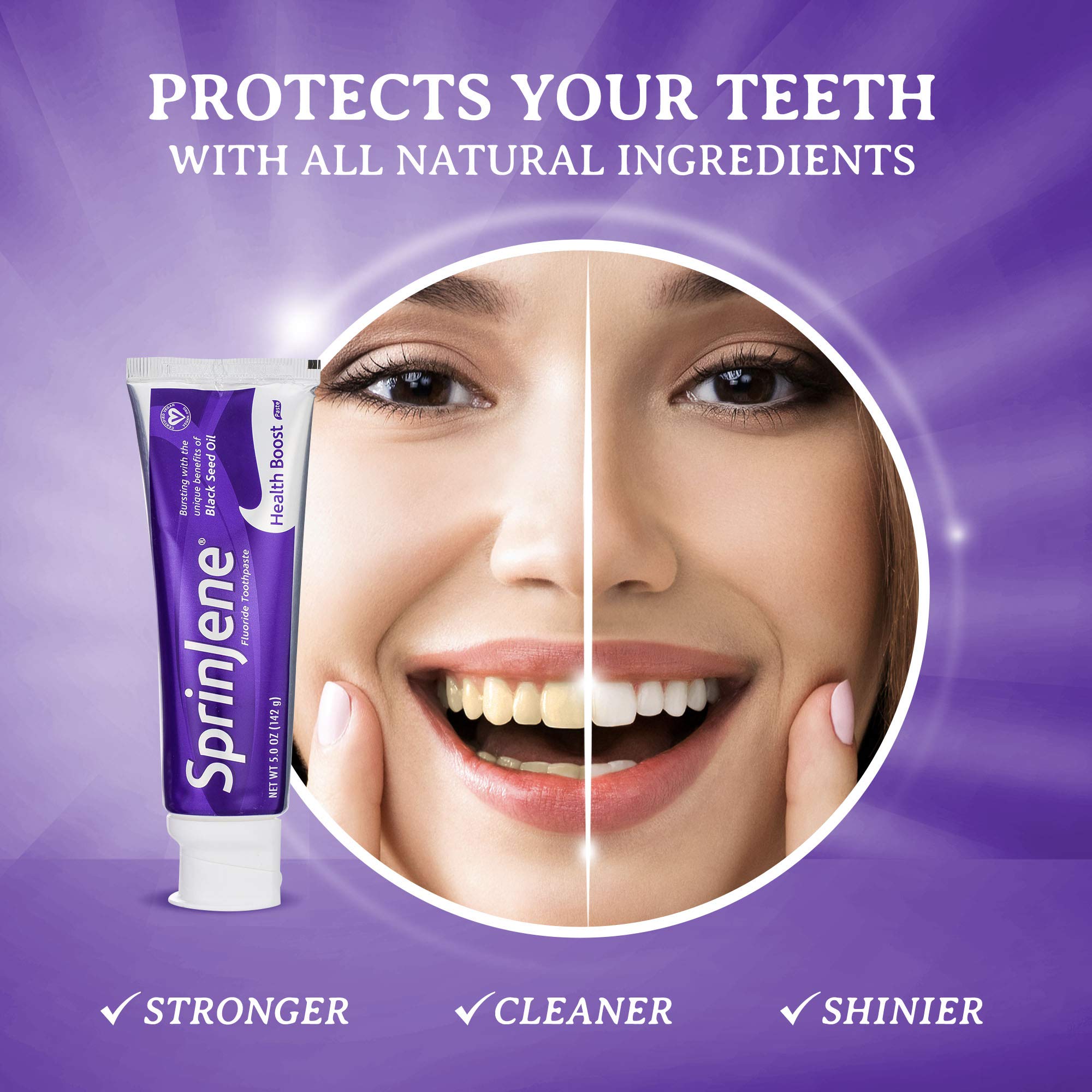 SprinJene Original Health Boost Toothpaste with Fluoride - 4 Pack for Cavity Protection & Stronger Teeth | Ideal for Daily Oral Care & Fresh Breath at Home or Travel
