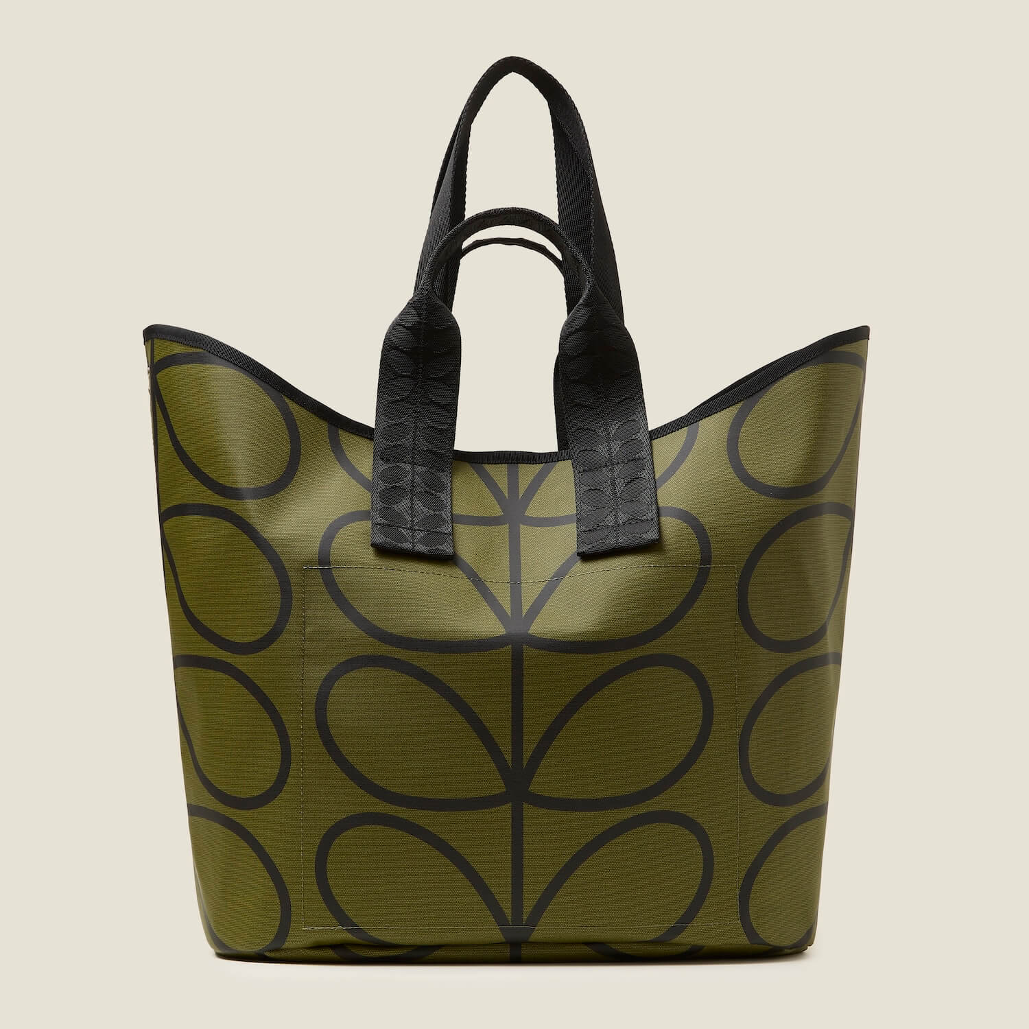 Large Carryall Tote Bag - Giant Linear Stem Olive Design - Perfect for Work, Travel, and Everyday Use