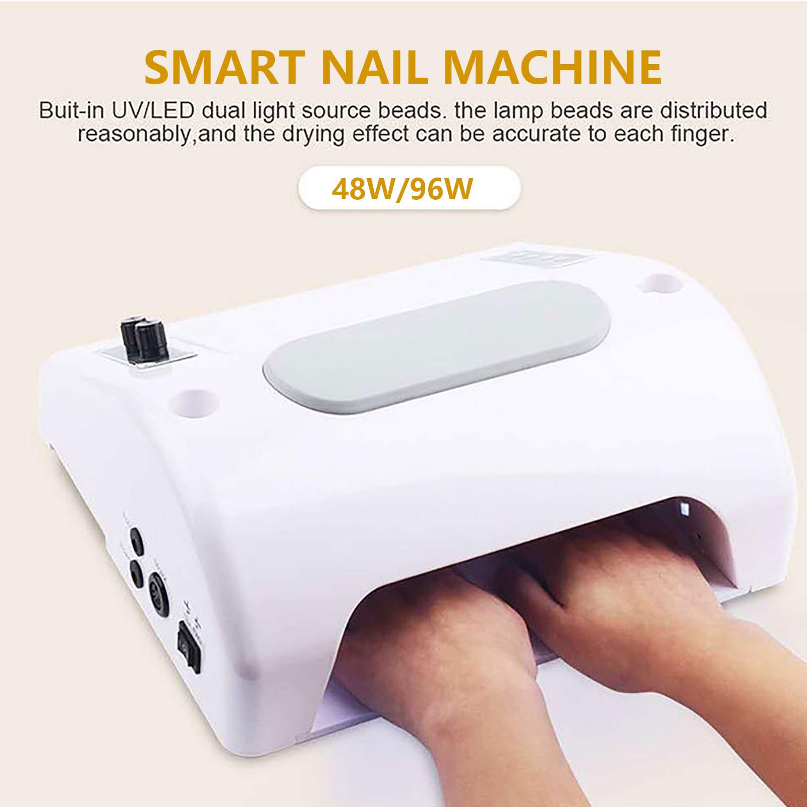 Professional 5-in-1 Electric Nail Drill Machine with UV LED Lamp & Dust Vacuum - 96W Multi-Functional Manicure Kit for Salon & Home Use | Perfect for Nail Art, Acrylics & Gel Polish Drying