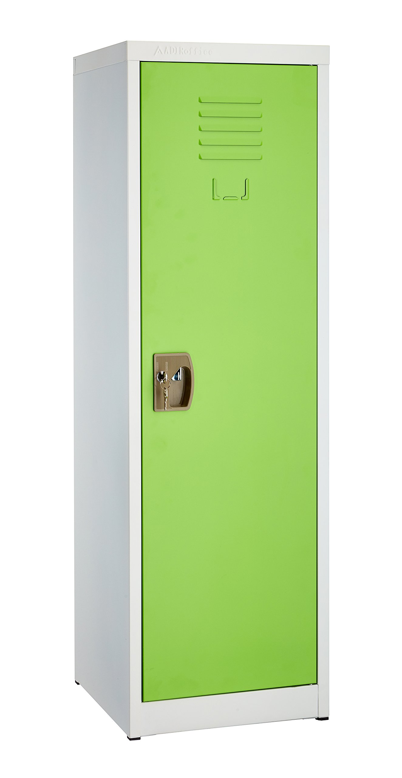 AdirOffice Kids Steel Metal Storage Locker with Key & Hanging Rods - 48 Inch Green School & Home Organizer for Clothes, Backpacks & Supplies - Perfect for Bedrooms, Dorm Rooms & Classrooms