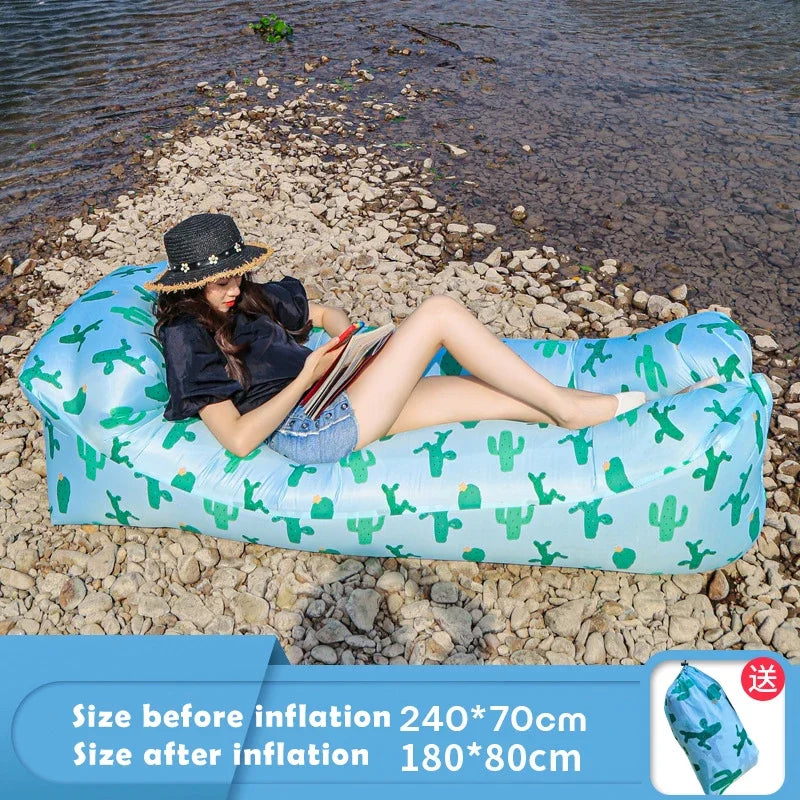 Inflatable Lounger Air Sofa Chair - Portable Outdoor Couch for Camping, Beach, Picnics & Travel | Lightweight & Compact for Easy Carry | Perfect for Relaxing in Backyard, Park or Poolside