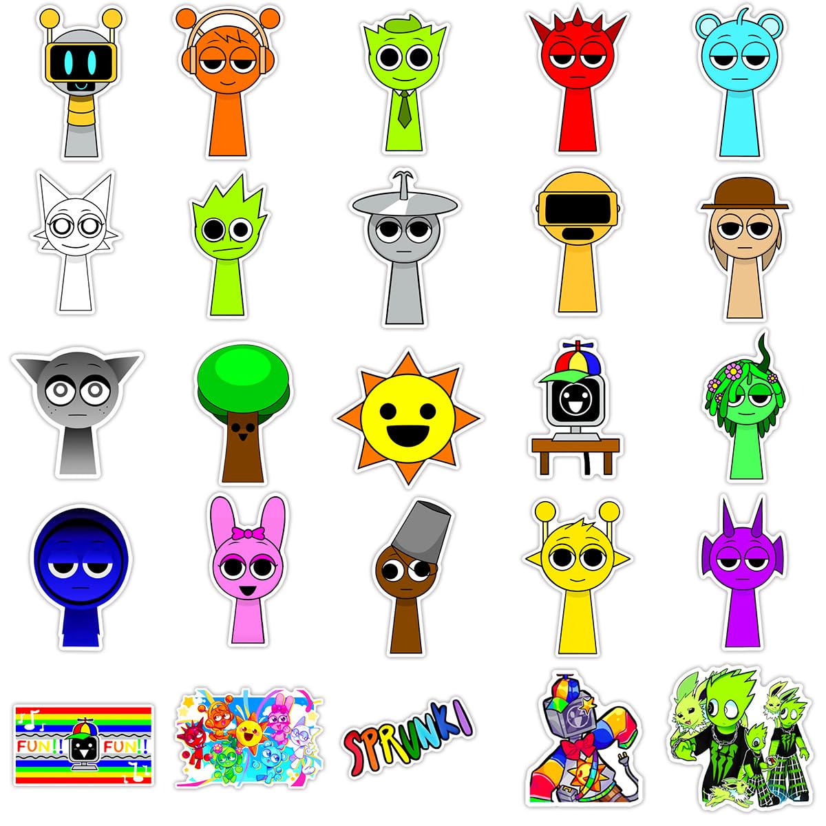 52Pcs Waterproof Removable Cartoon Stickers for Kids - Fun Decals for Water Bottles, Laptops, Phones, Guitar & Suitcase - Perfect for Boys and Girls Room Decor, School Supplies & Party Favors