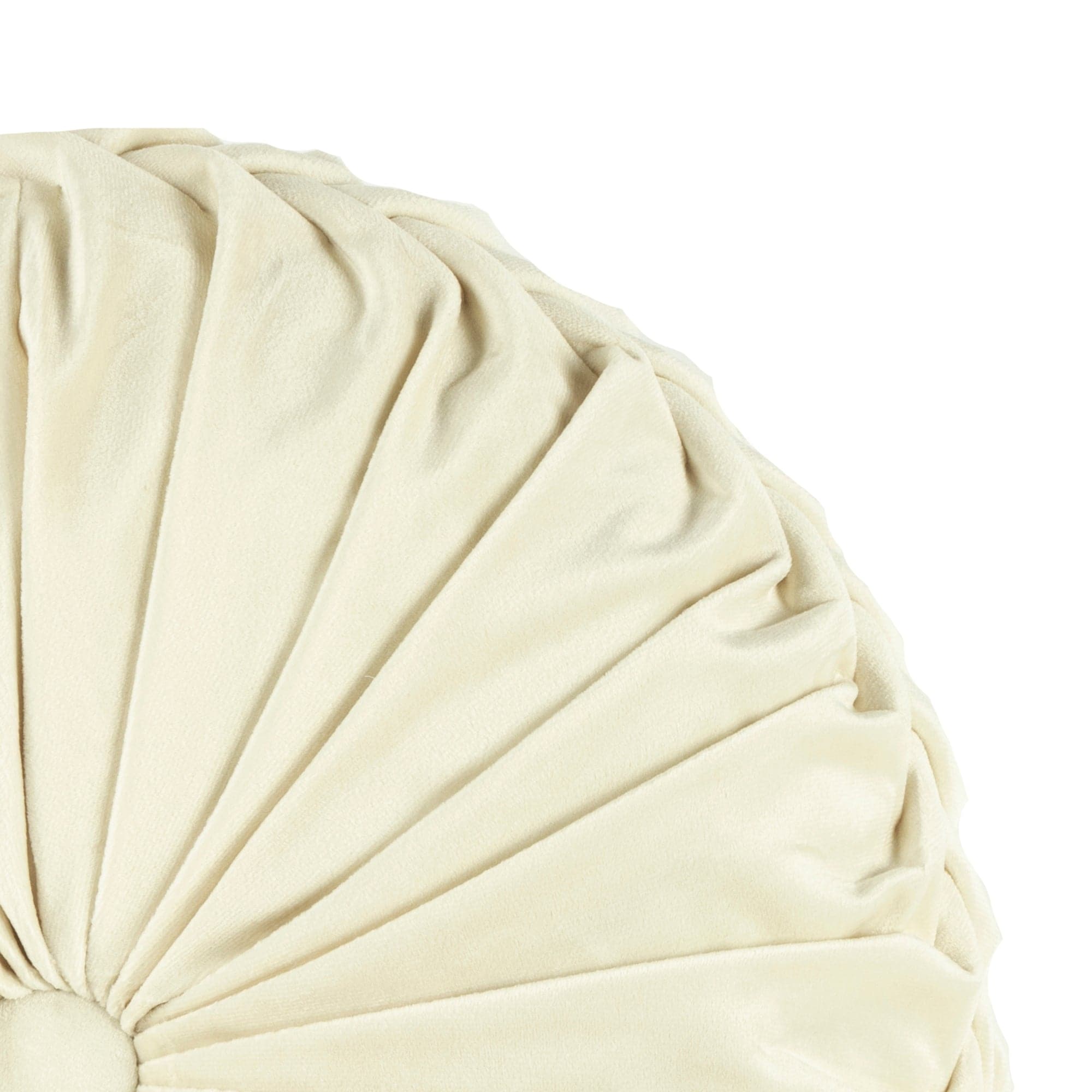 Round Pleated Soft Velvet Throw Pillow - Elegant Home Decor for Sofa, Bed & Couch - Cozy Accent Pillow for Living Room, Bedroom & Nursery