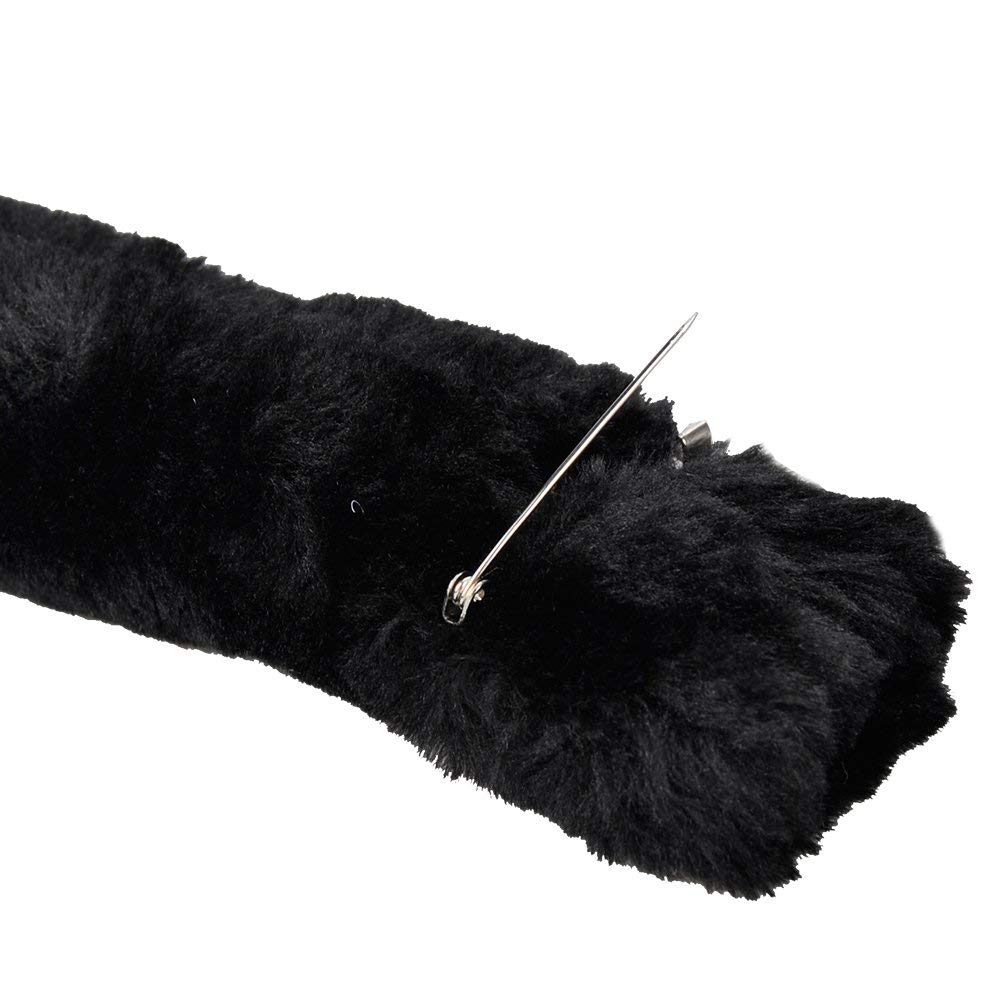 E-TING Black Cat Ears and Tail Set - Cosplay Costume Accessories for Halloween, Anime Conventions & Themed Parties - Adjustable Cat Ear Headband with Matching Fluffy Tail