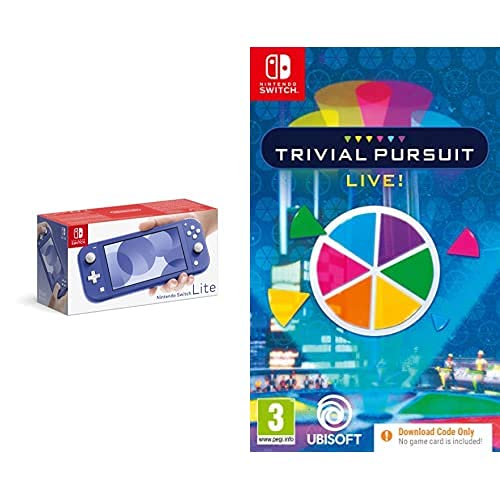 Nintendo Switch Lite Blue Handheld Console & Trivial Pursuit Live Game (Digital Code Included) - Perfect for Travel, Family Game Nights & On-the-Go Entertainment