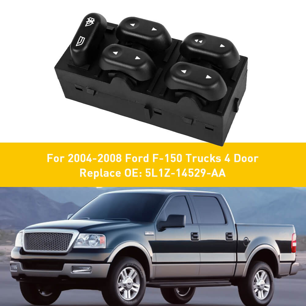 2004-2008 Ford F-150 Front Left Driver Side Master Window Switch Replacement - Perfect for Power Window Repair & Maintenance