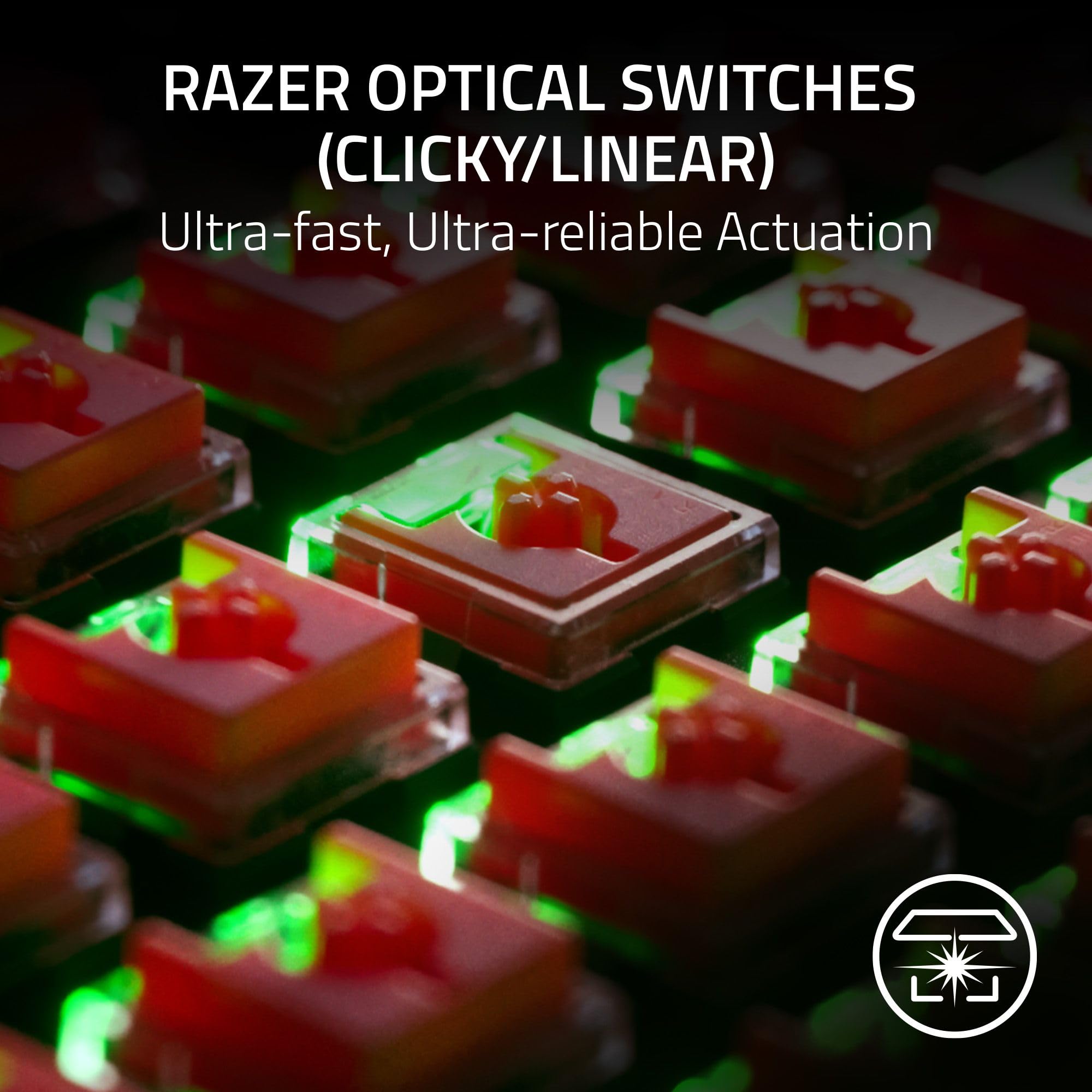 Razer DeathStalker V2 Pro Wireless Gaming Keyboard with Low-Profile Optical Switches - Linear Red Keys - Hyperspeed Wireless & Bluetooth 5.0 - 40 Hour Battery Life - Durable Coated Keycaps - Chroma RGB Backlit (Renewed) - Perfect for PC Gaming, Esports & Office Work