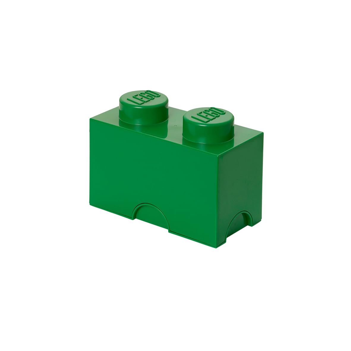 LEGO Storage Brick 2-Stud Green Stackable Plastic Box with Lid - 2.6L Capacity for LEGO Bricks & Toys - Perfect for Desk, Room & Playroom Organization - Durable Toy Storage Solution for Kids & Adults