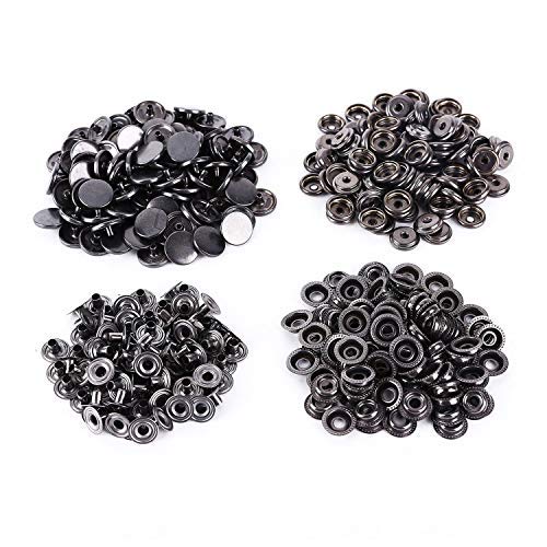 15mm Gun Metal Press Studs for Clothing & Leather Crafts - Heavy Duty Snaps for Jackets, Bags, DIY Projects & Costume Making