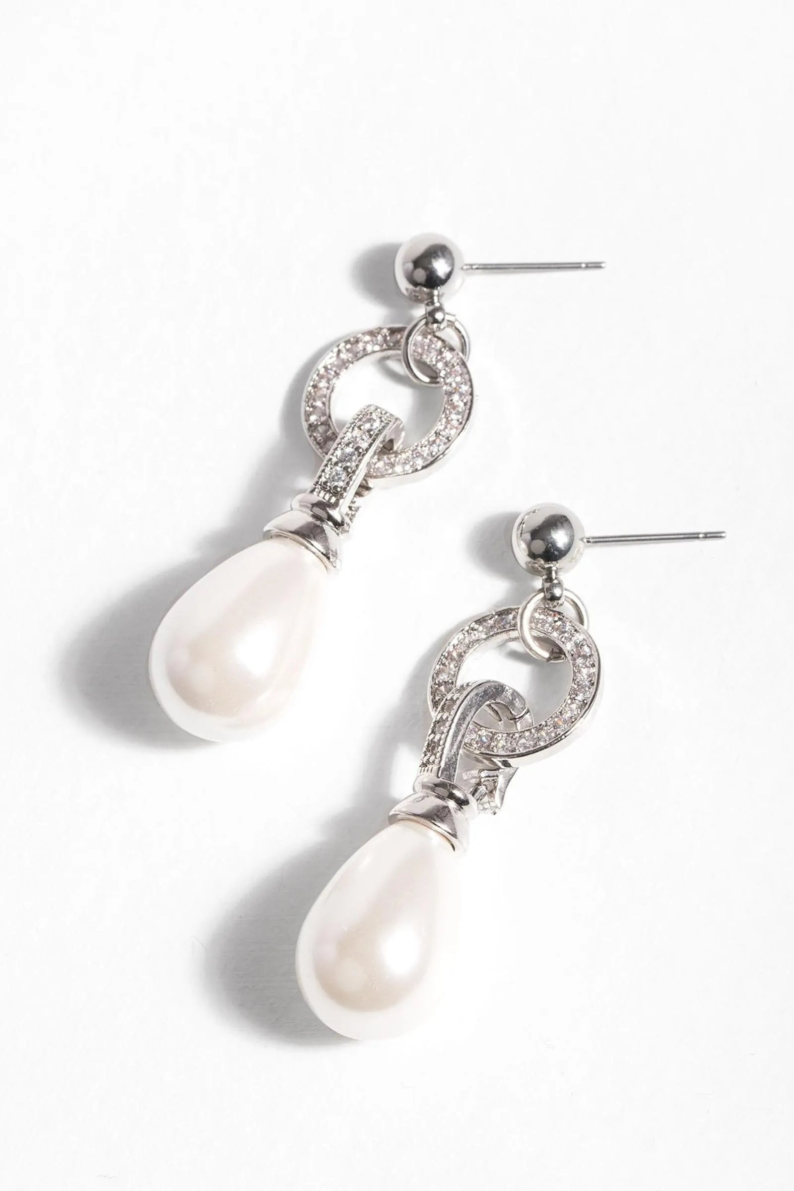 Elegant Crystal Hoop Pearl Dangle Earrings for Women - Fashion Jewelry Gift for Party, Wedding & Special Occasions