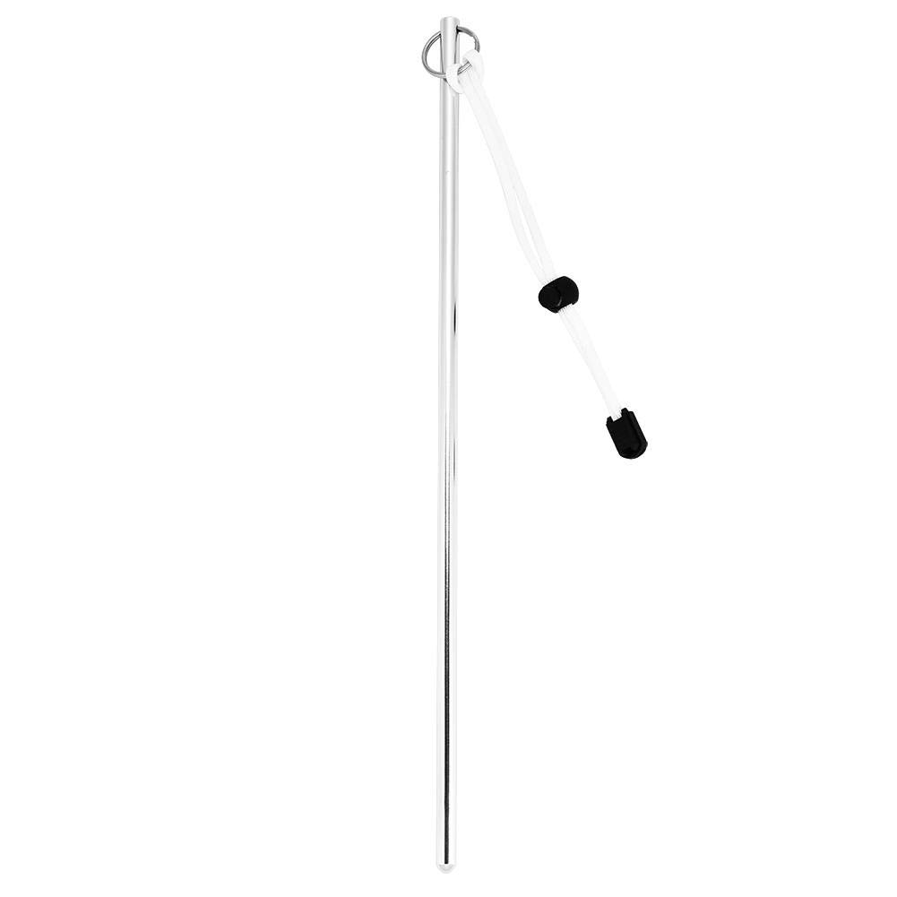 **Keenso Aluminum Alloy Diving Noise Maker Stick with Parachute Lanyard – Underwater Safety Tool for Scuba Diving, Snorkeling & Rescue Signaling (Silver with White Bracelet)**