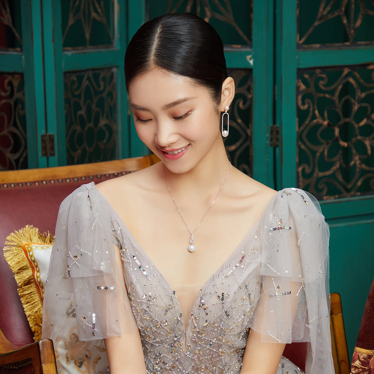 18K Solid Gold Edison Pearl Necklace - Classic Elegant Jewelry for Women, Perfect for Weddings, Anniversaries & Special Occasions | KN00015